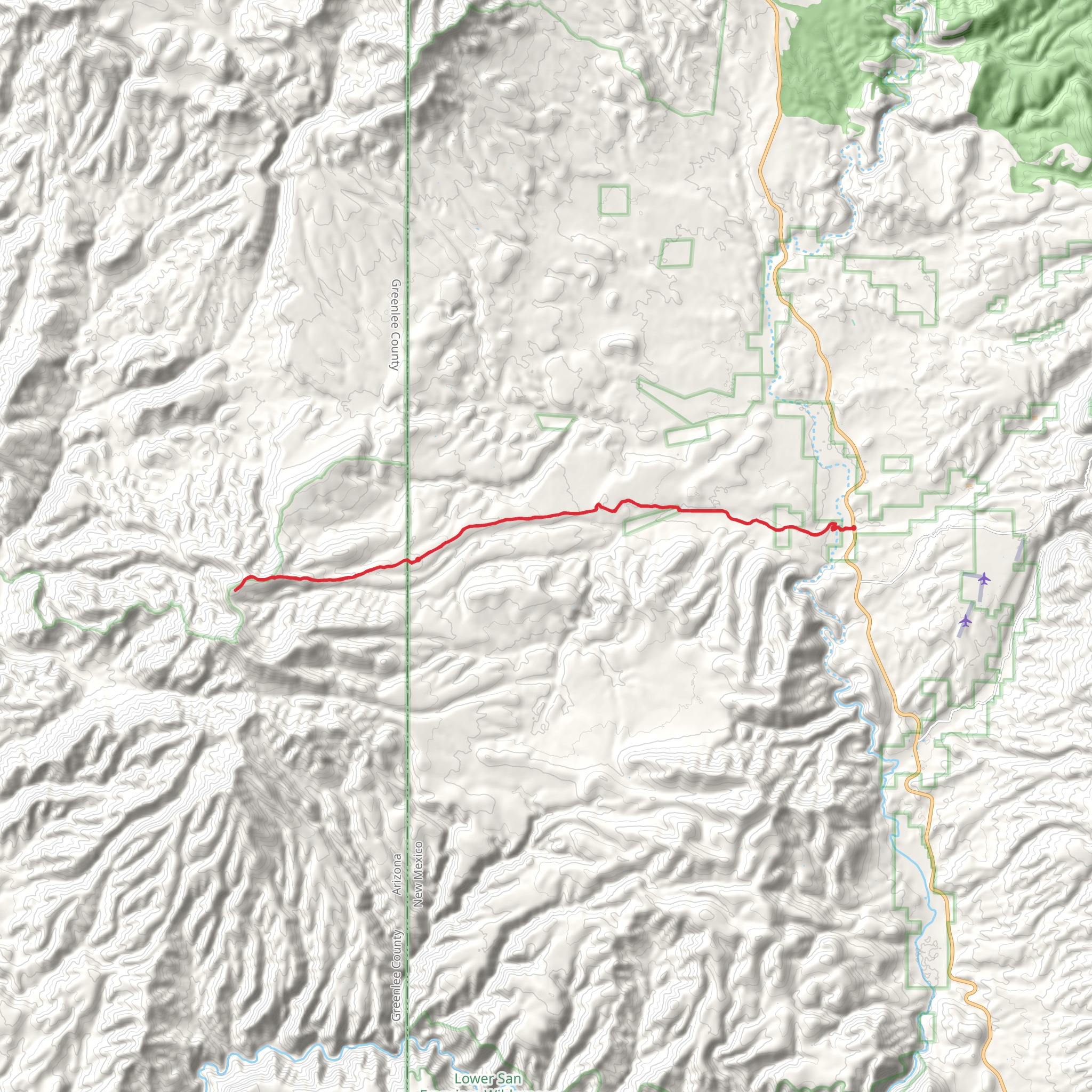 Charlie Moore Mountain and Charlie Moore Trail via Grand Enchantment Trail mobile static map