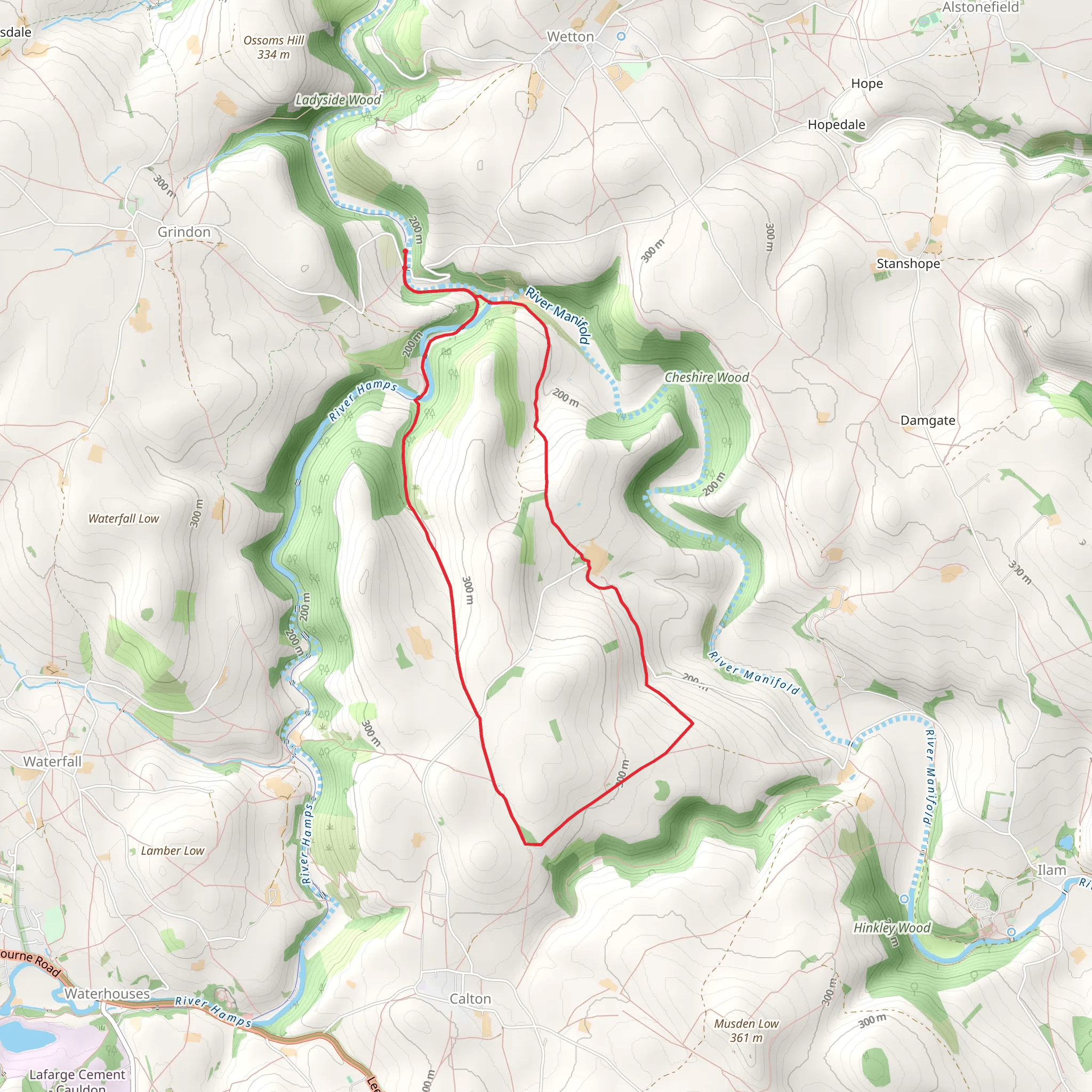 Weags Bridge Manifold Valley Loop mobile static map