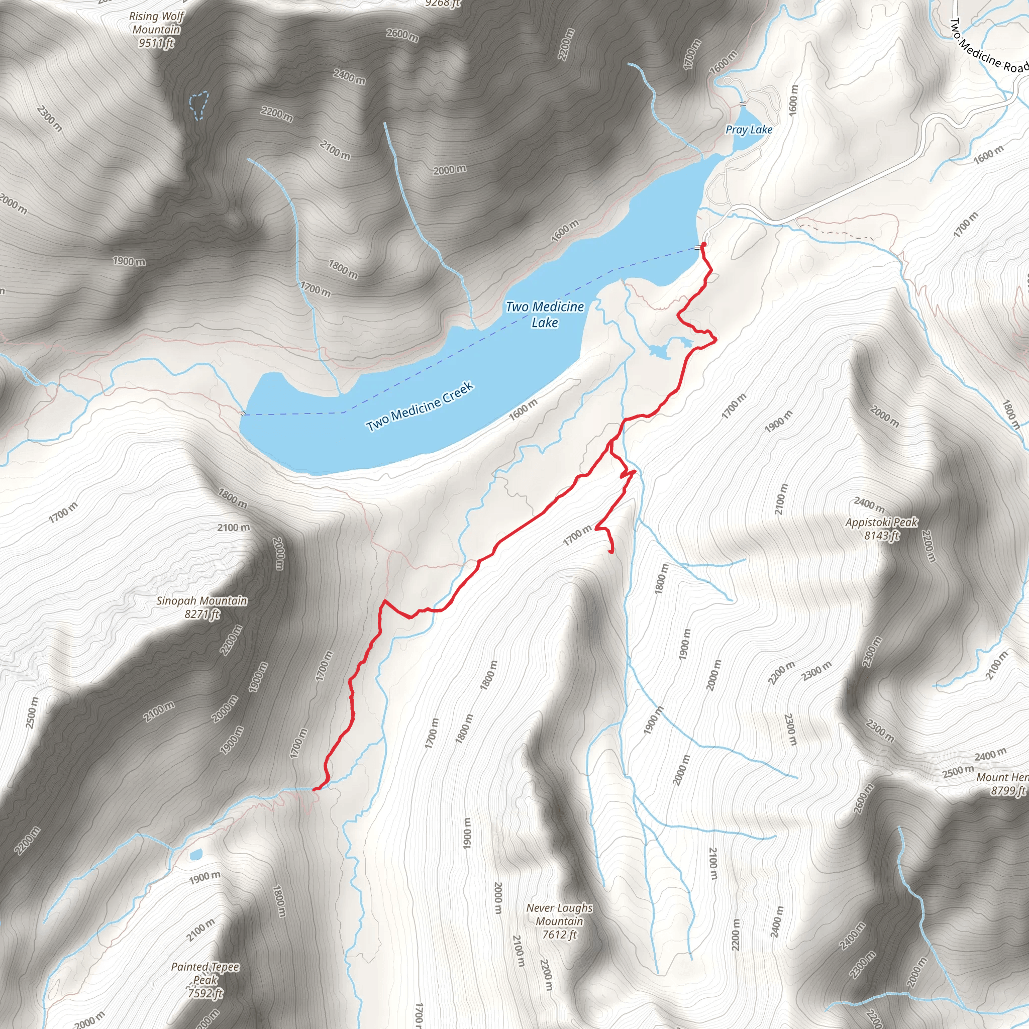 Aster Park and Two Medecine South Shore mobile static map