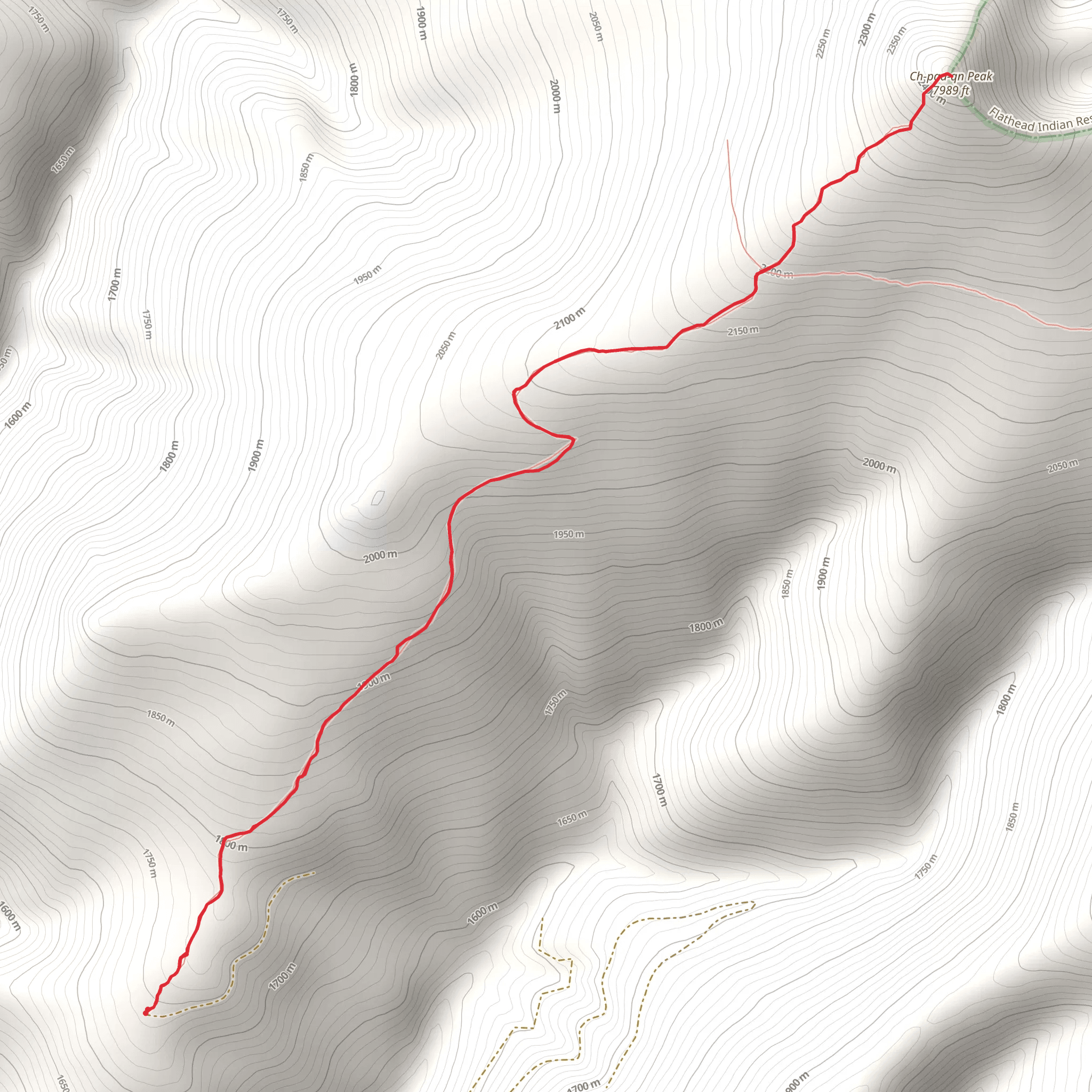 Ch-paa-qn Peak Trail mobile static map