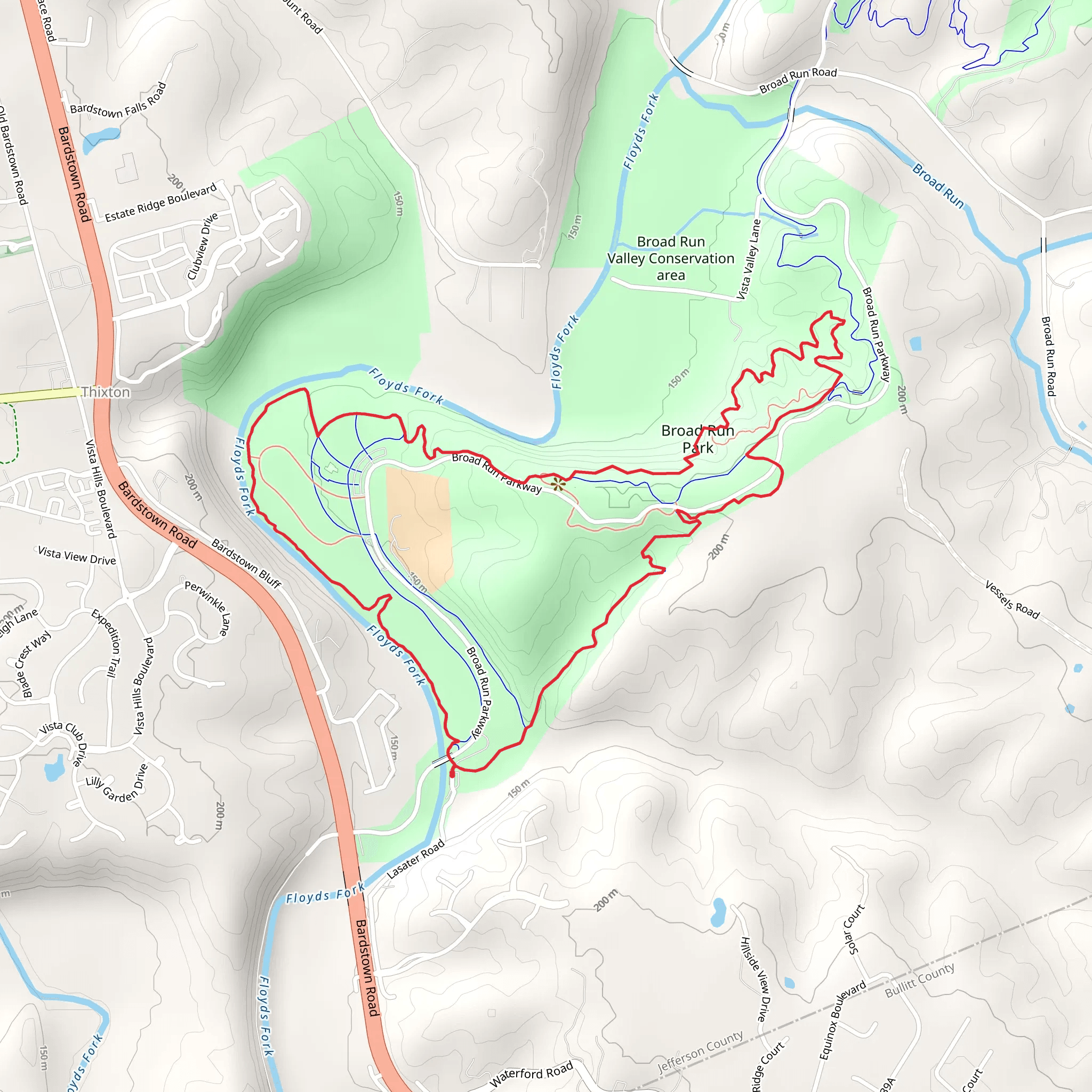 Riparian Ramble, Leatherwood and Karst Climb Loop Trail mobile static map