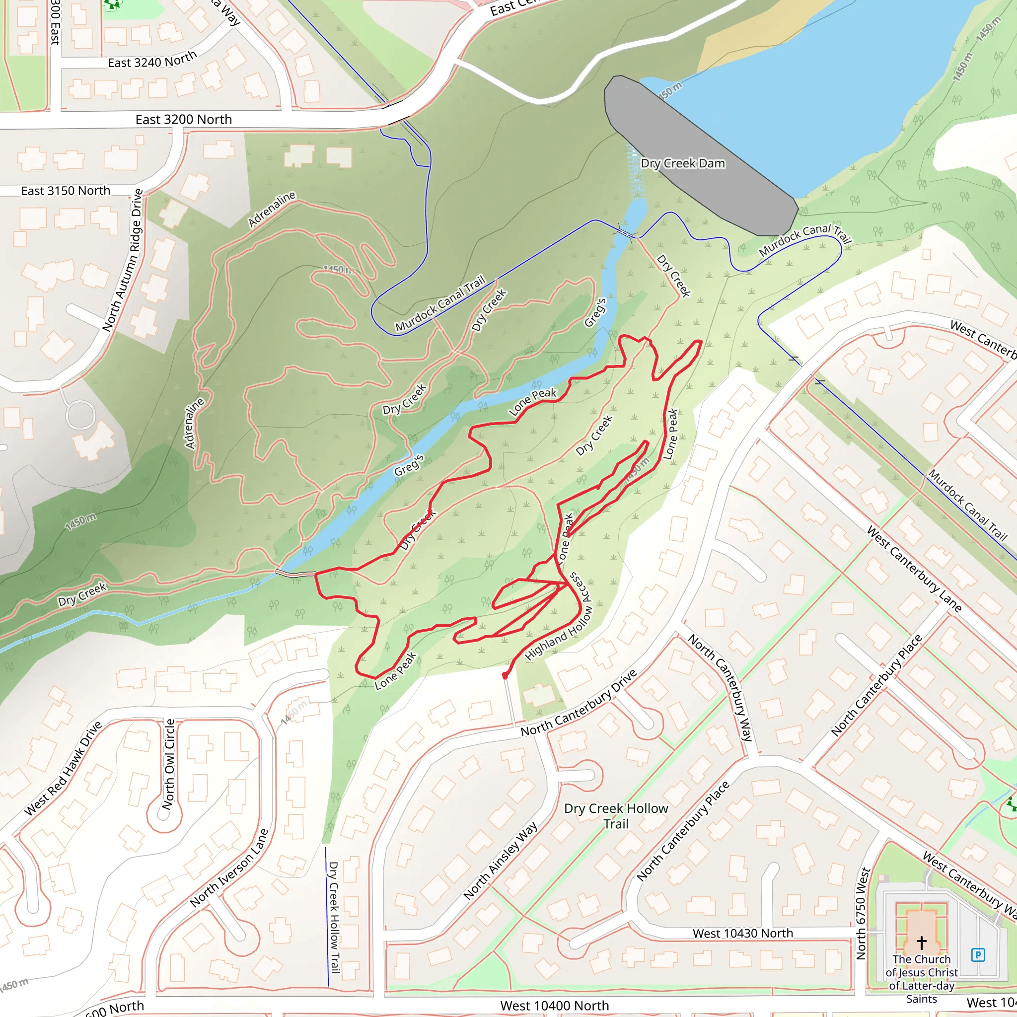 Lone Peak Loop mobile static map