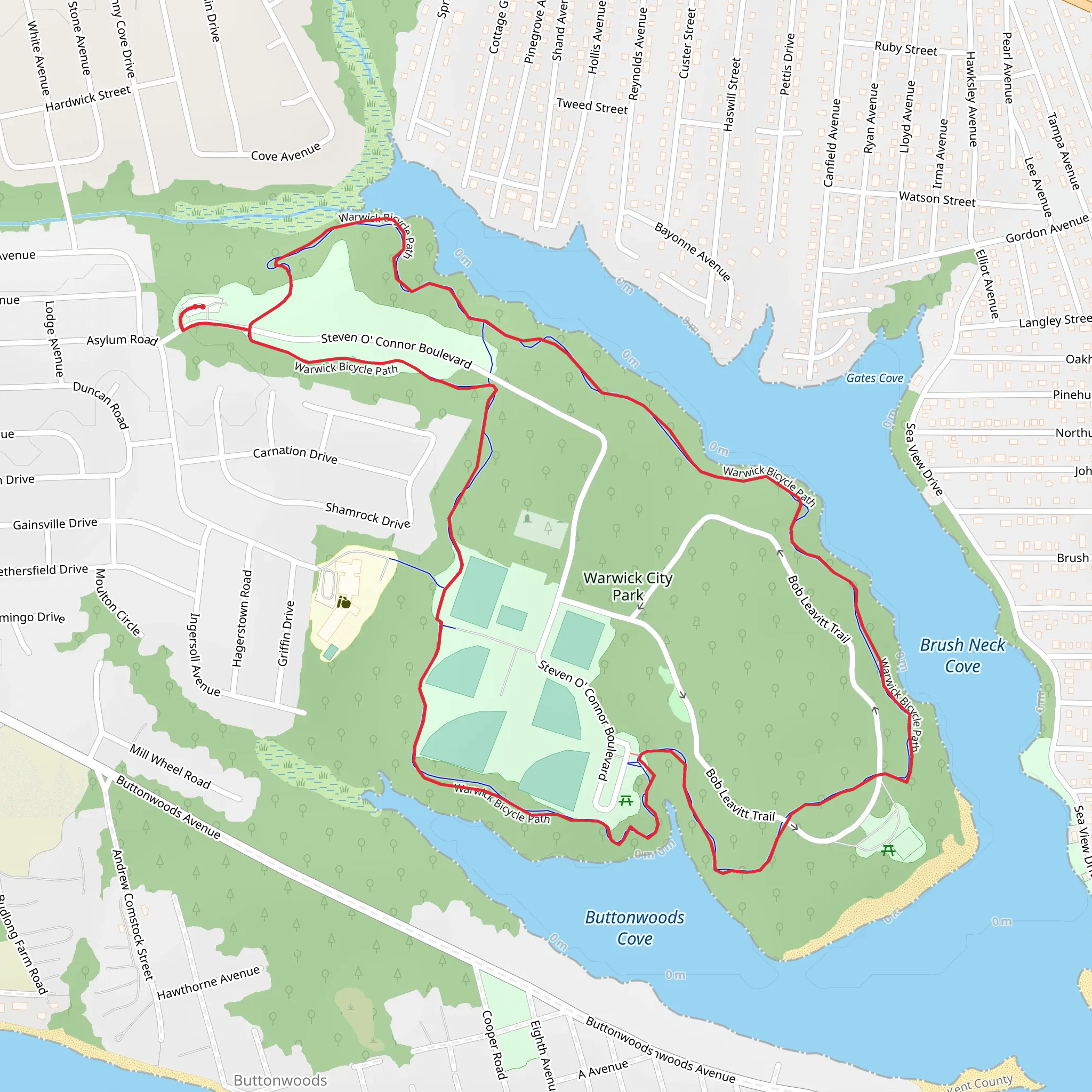 Warwick City Park Loop mobile static map