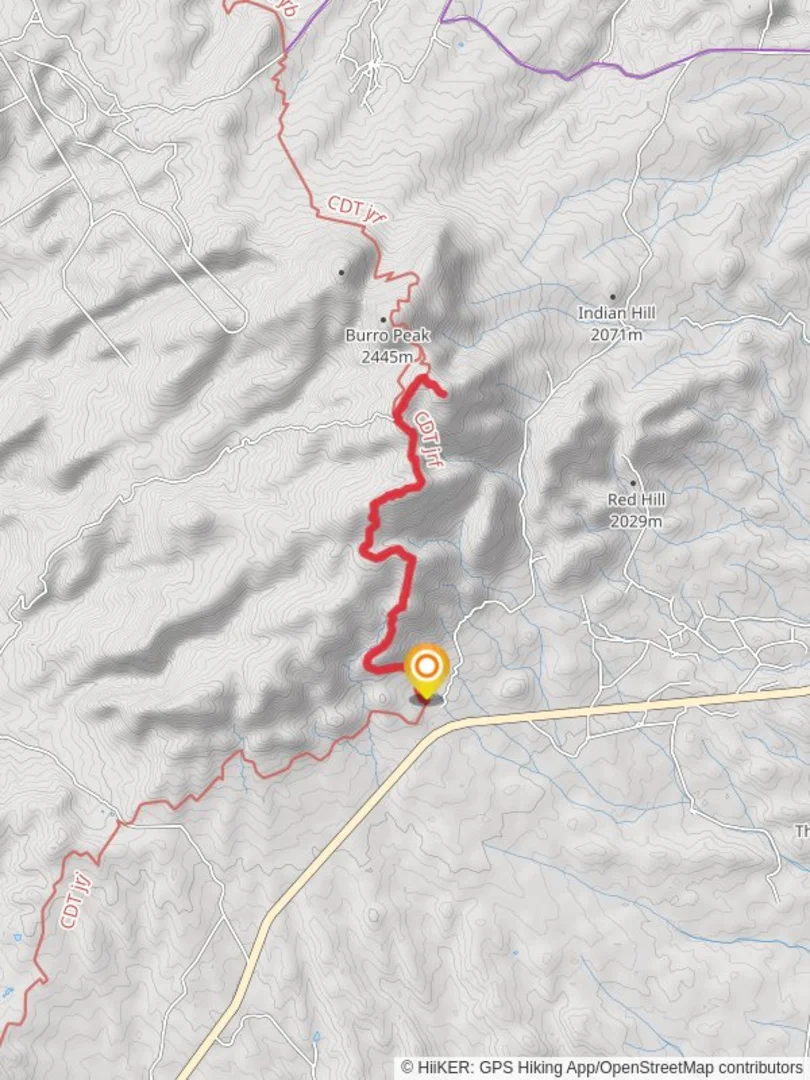 An image depicting the trail Jacks Peak via Continental Divide Trail and its surrounding area.