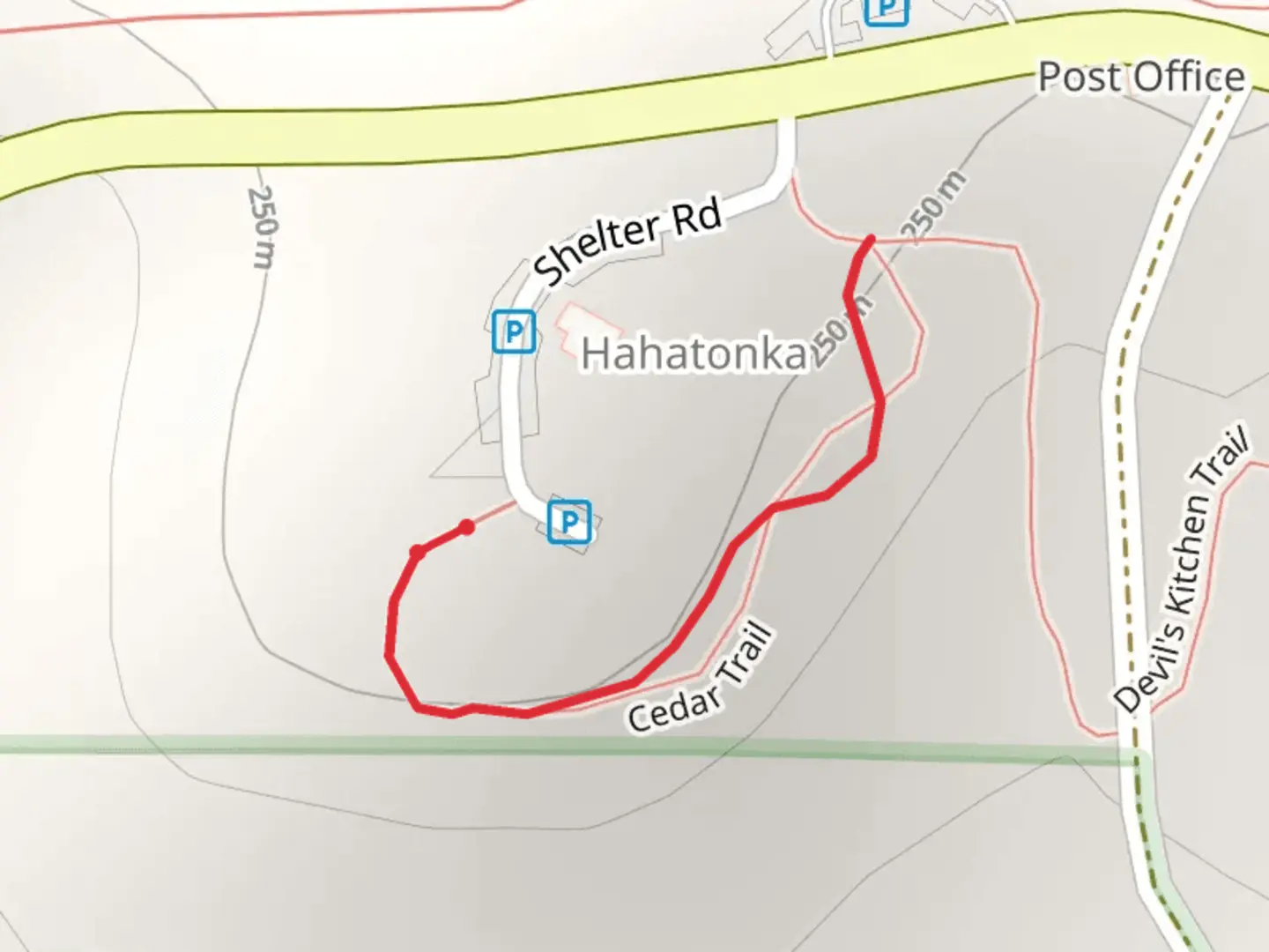 An image depicting the trail Cedar Trail and its surrounding area.