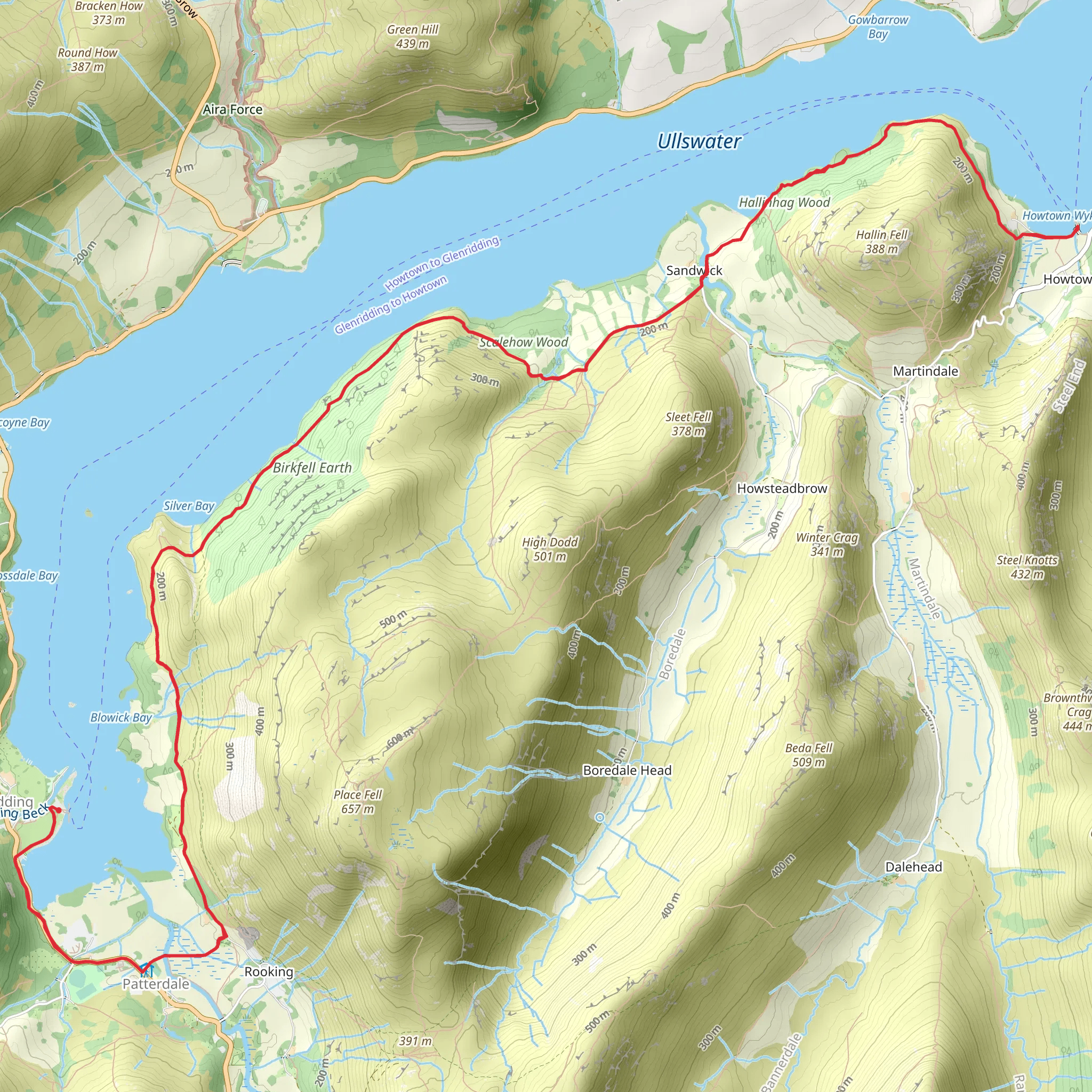 Devils Chimney and Geordie's Crag via Ullswater Way mobile static map