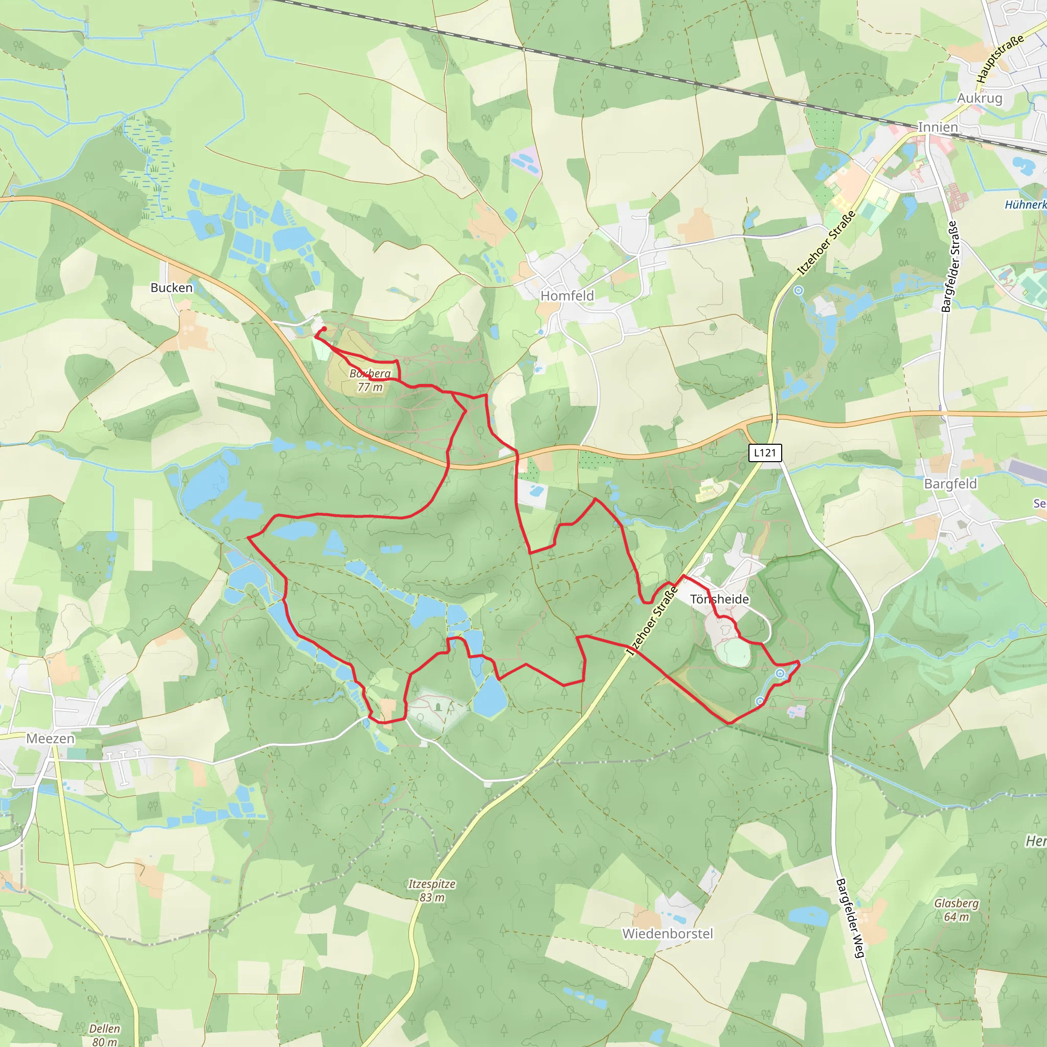 Boxberg via Wanderroute Waldhuetten mobile static map