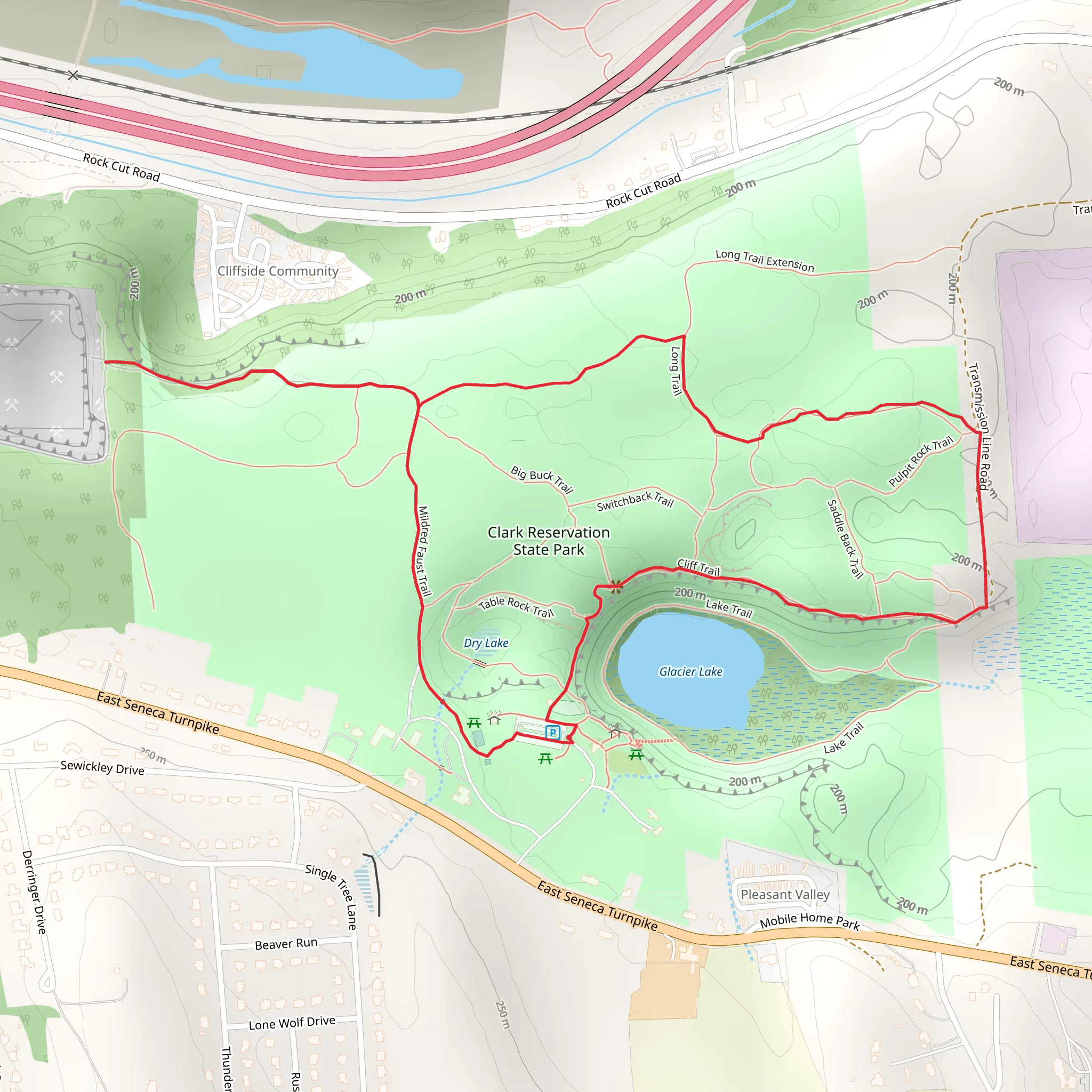 Glacier Lake and Dry Lake Loop mobile static map