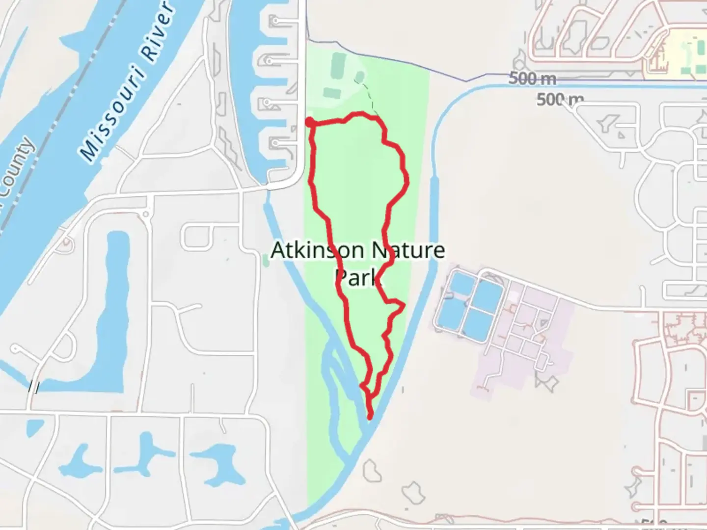 An image depicting the trail Walt Neuen's Memorial Horse Park Loop and its surrounding area.