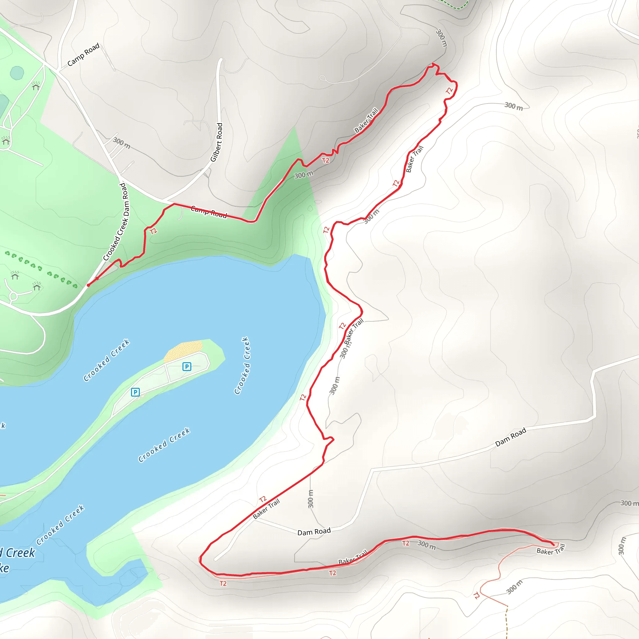 Crooked Creek Lake Trail mobile static map