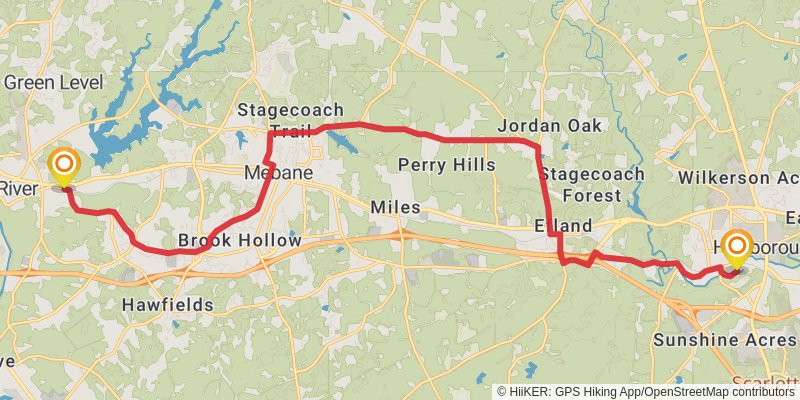 Mountains-to-Sea Trail stage 51 Map
