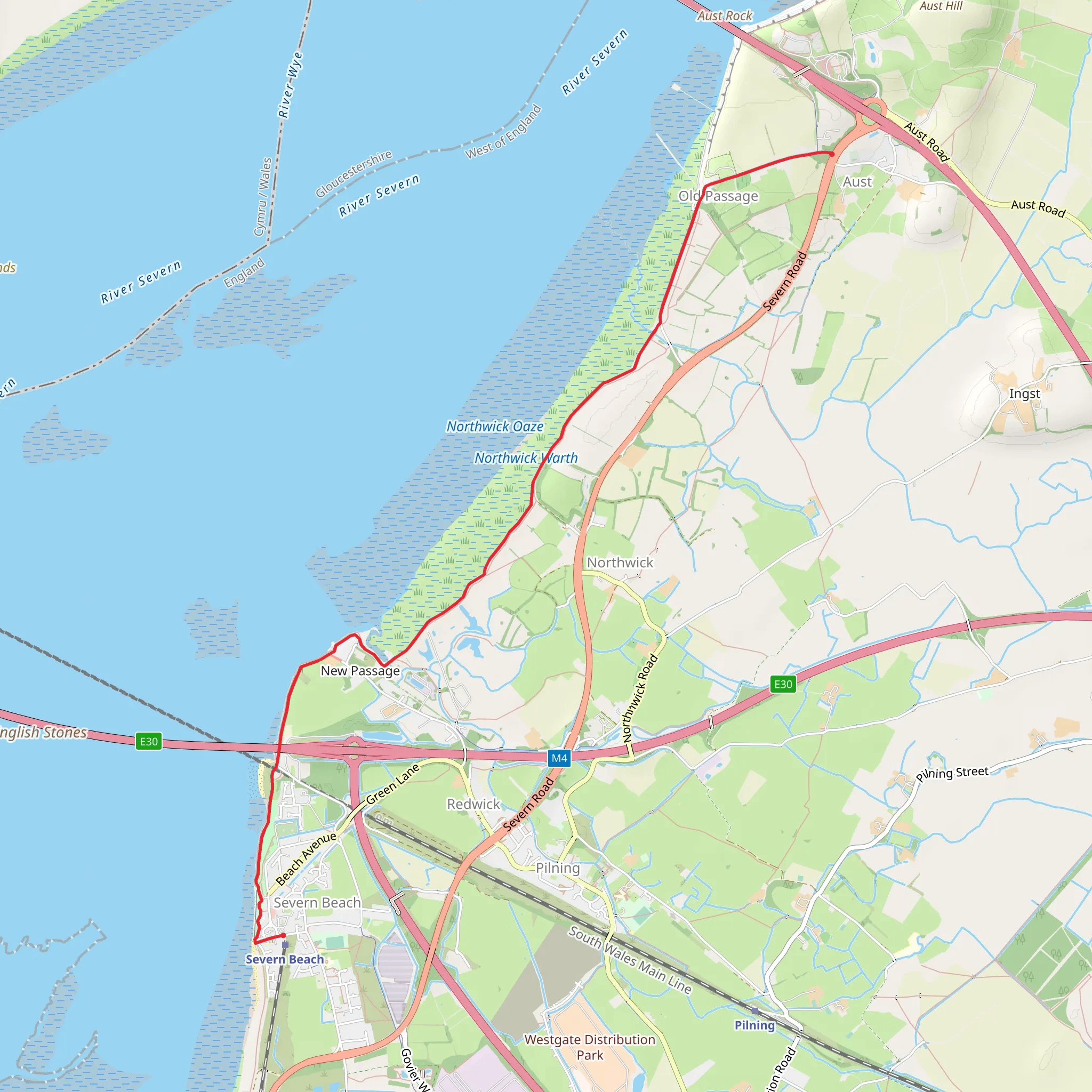 Severn Beach Walk mobile static map