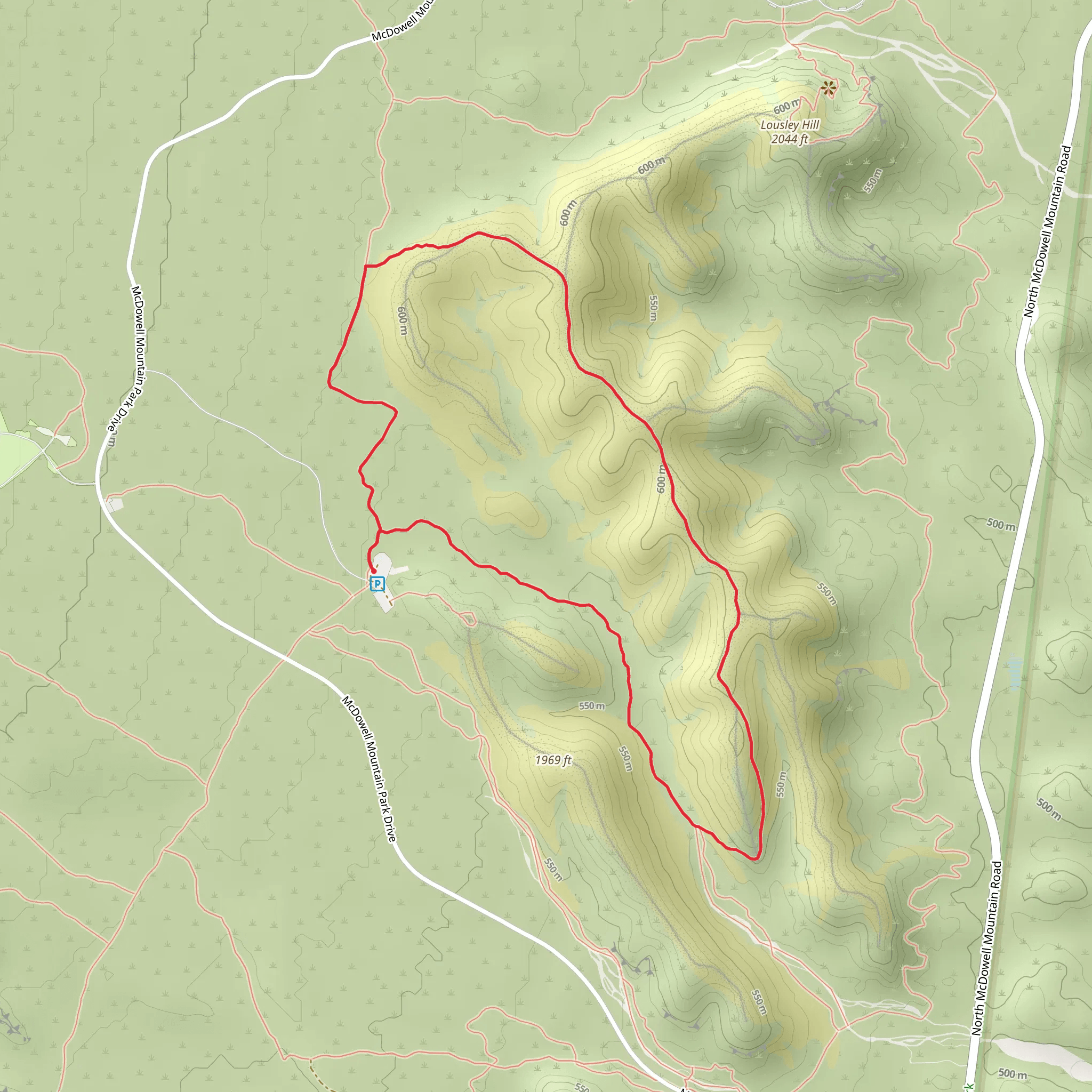 Maricopa and Scenic Loop Trail mobile static map