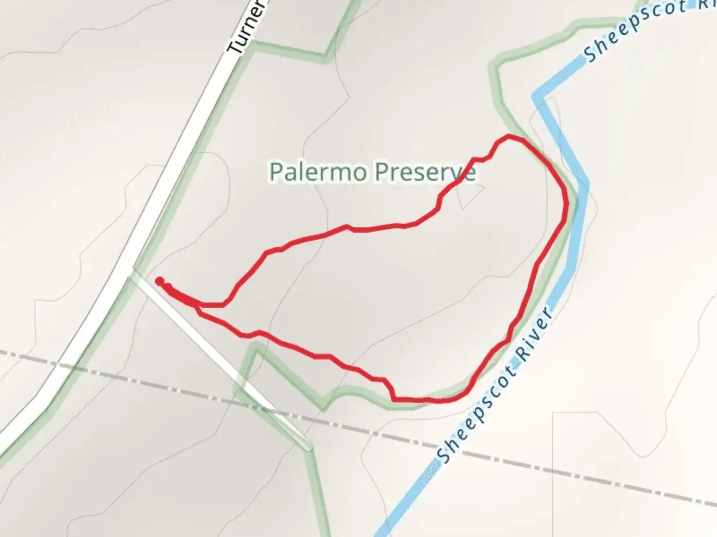 An image depicting the trail Sheepscot River from Turner Ridge Road Loop and its surrounding area.