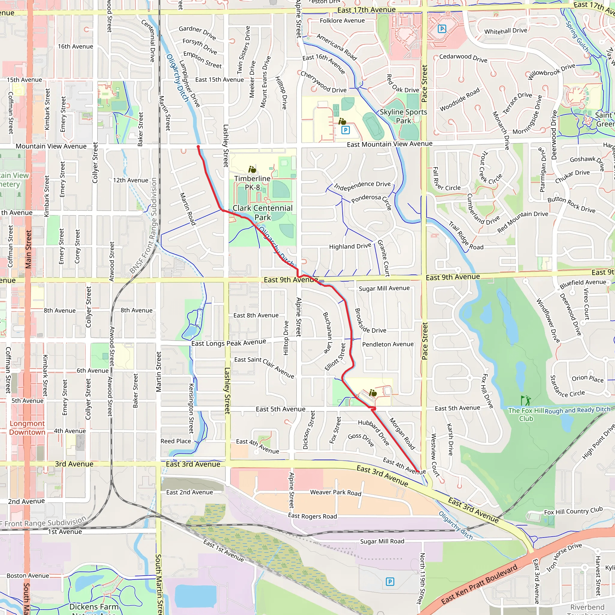 Oligarchy Ditch Trail mobile static map