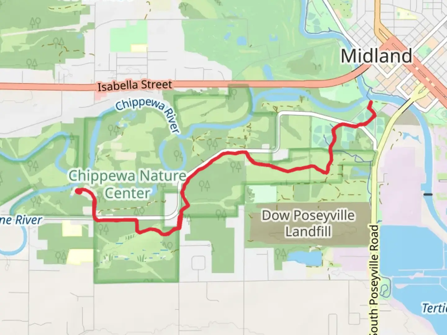 An image depicting the trail Chippewa Trail and its surrounding area.