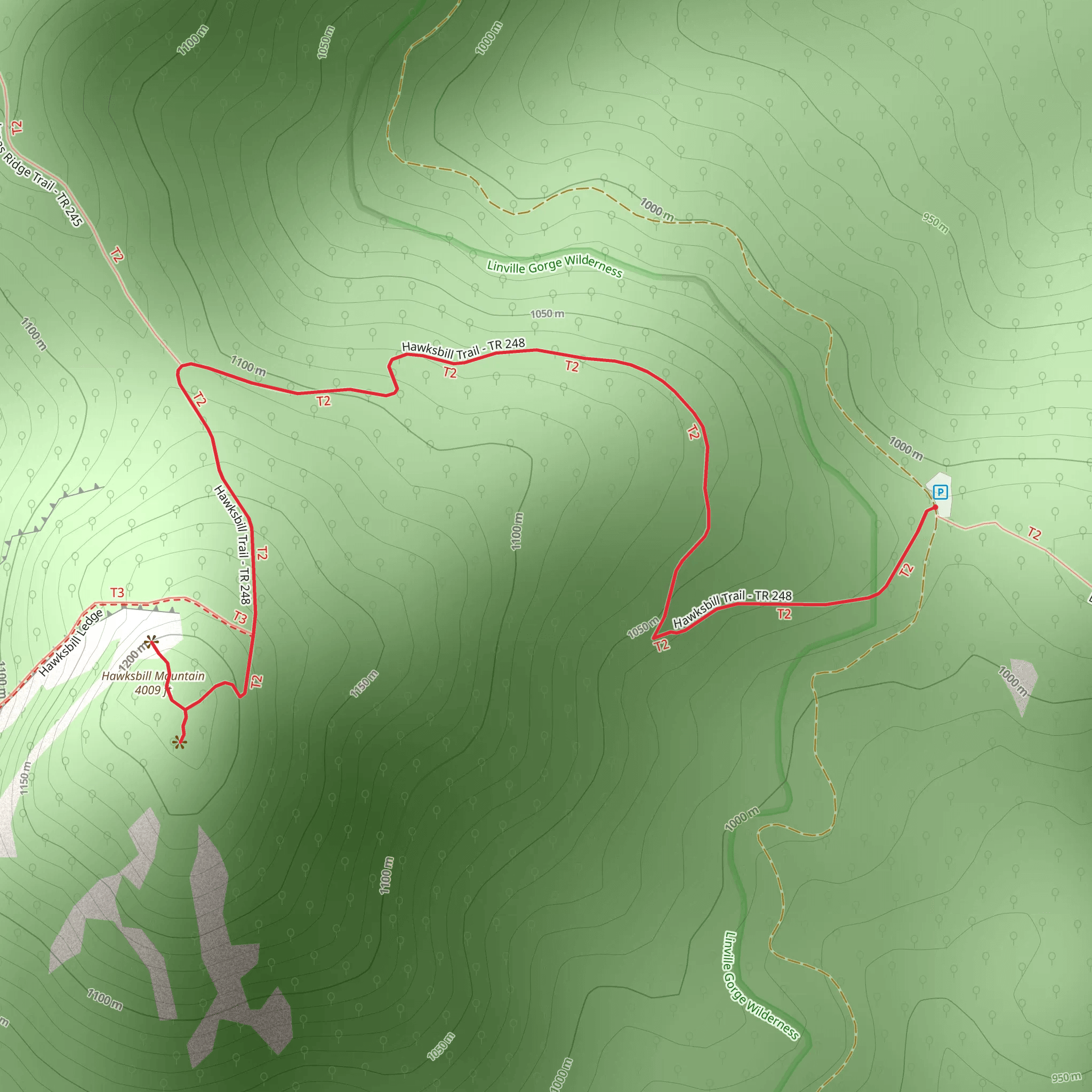 Hawksbill Mountain mobile static map