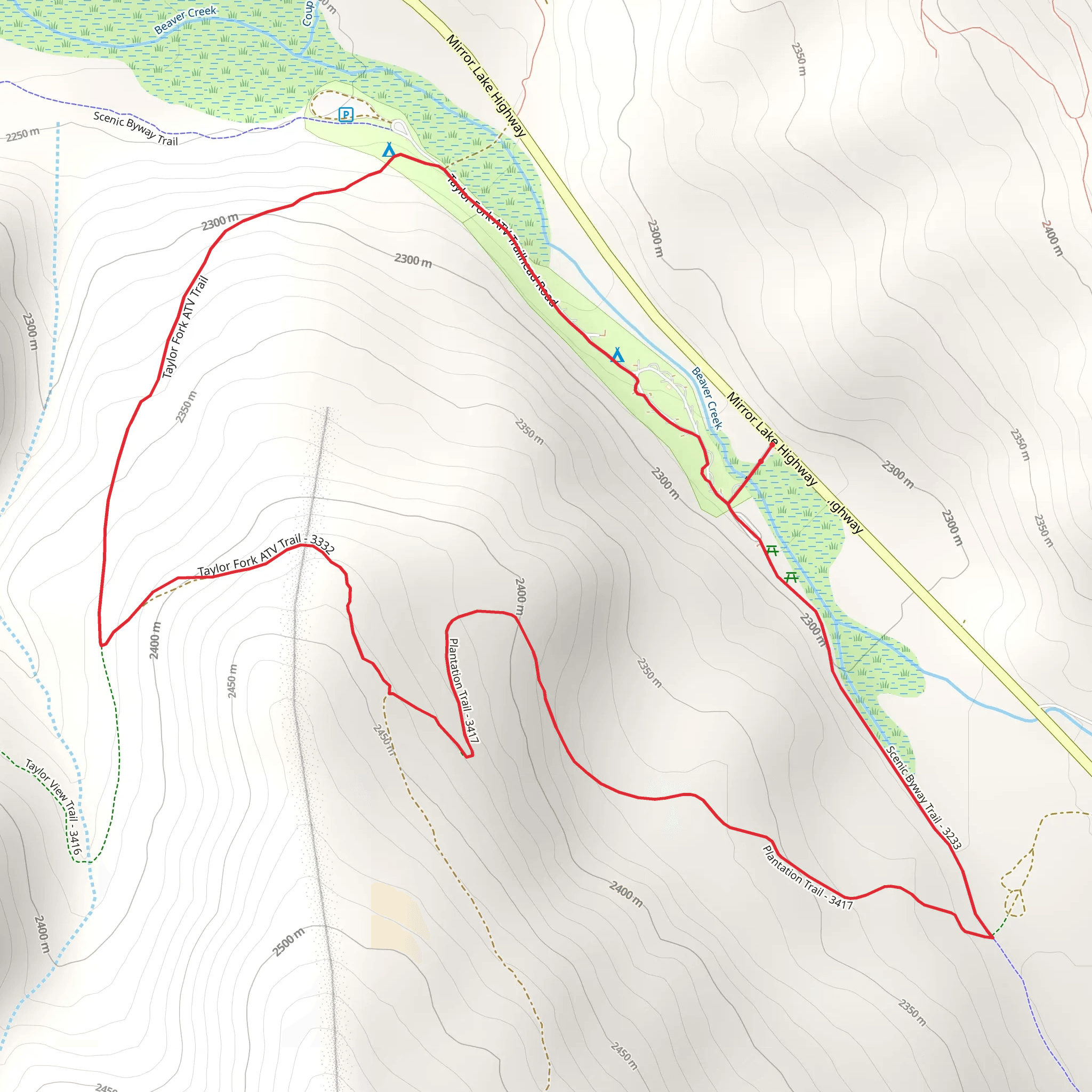 Scenic Byway Trail and Plantation Trail mobile static map