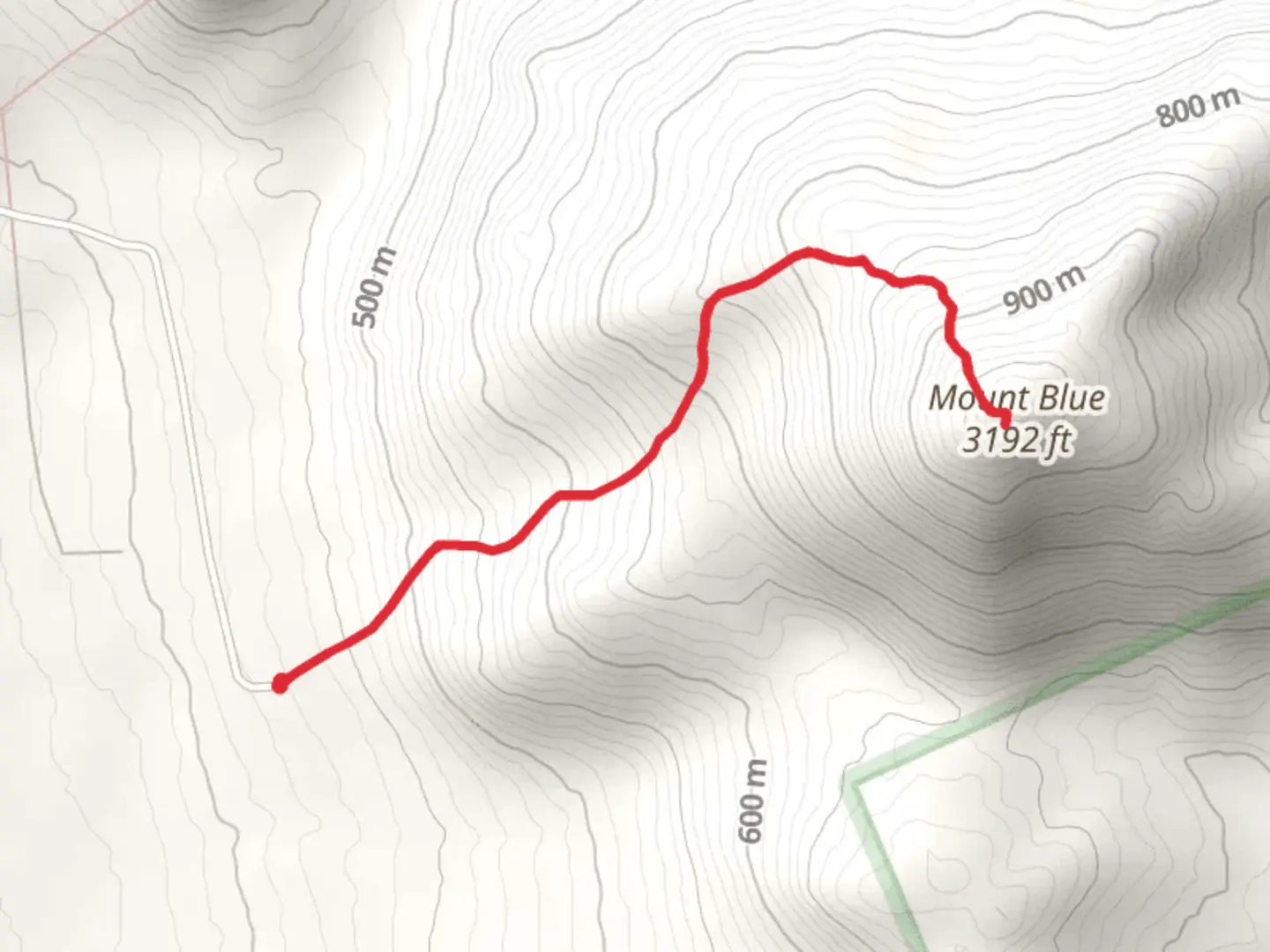An image depicting the trail Mount Blue Trail and its surrounding area.