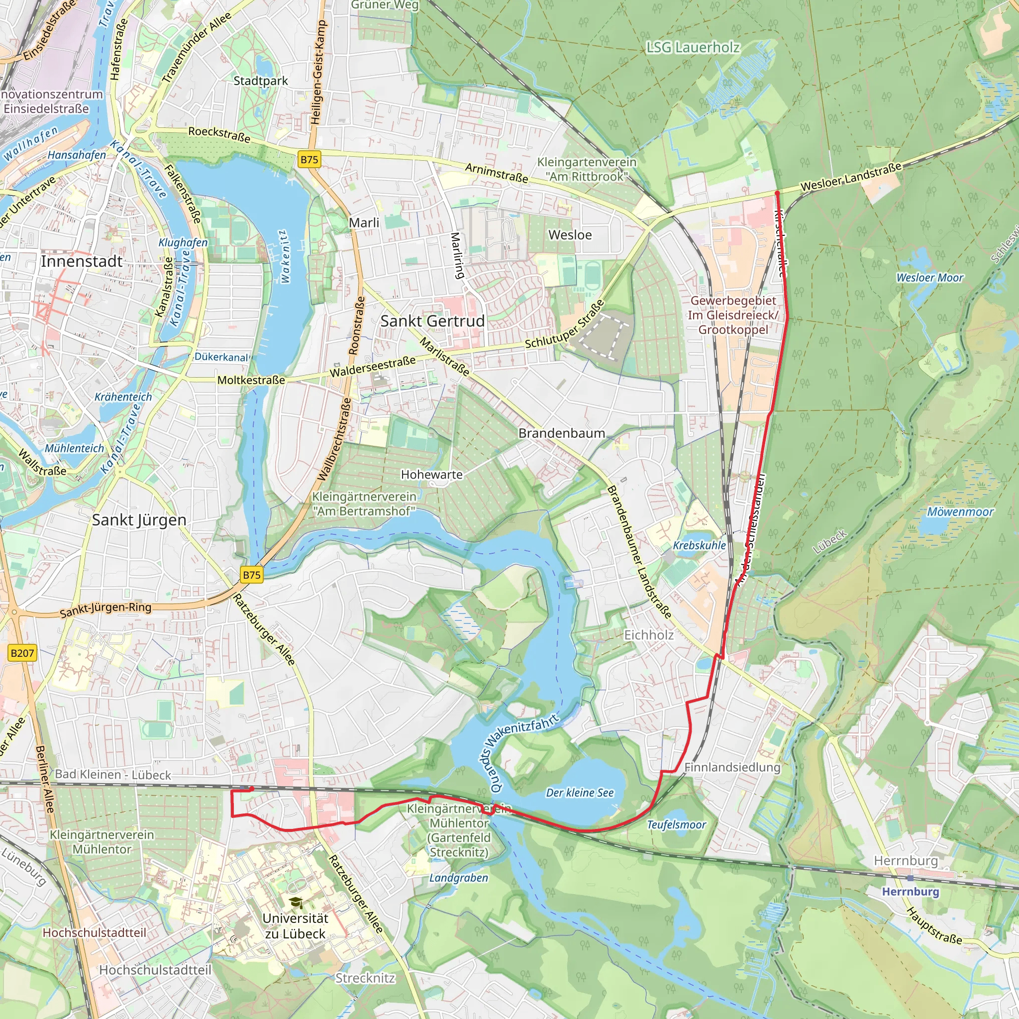 Der Kleine See via Draegerweg mobile static map