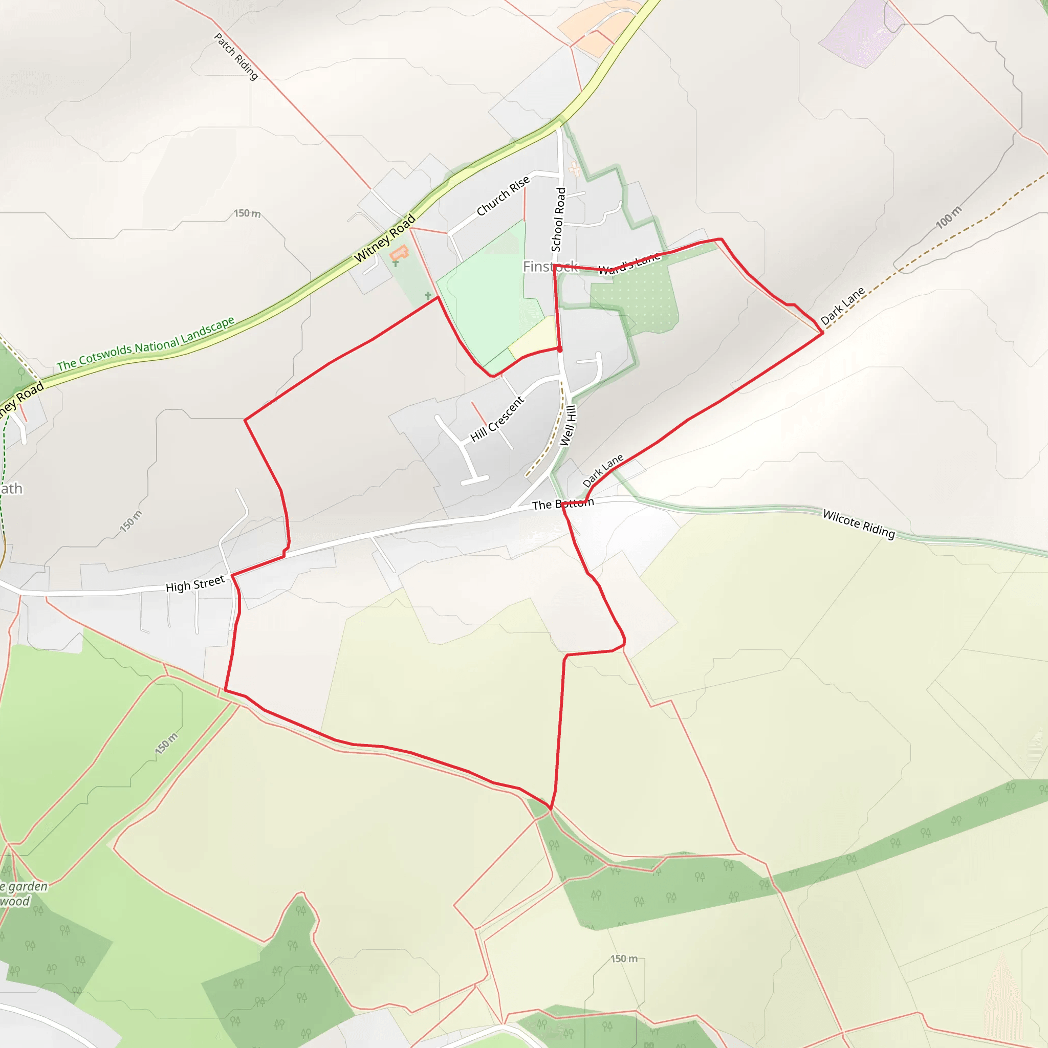 Finstock Loop mobile static map
