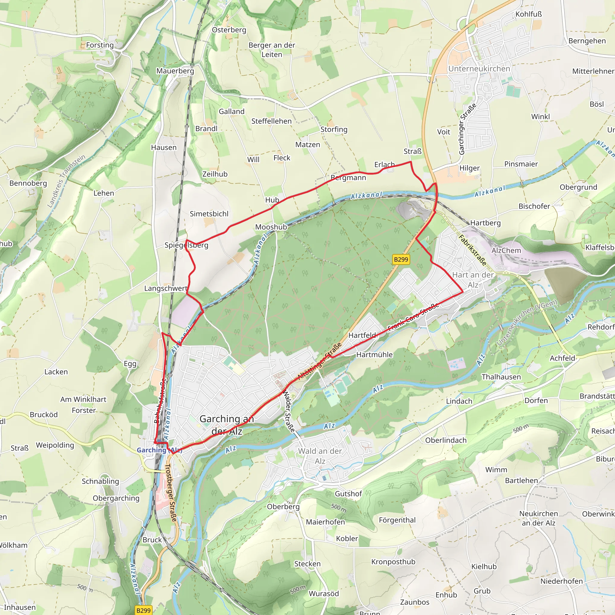 Garching an der Alz and Hart an der Alz Loop mobile static map