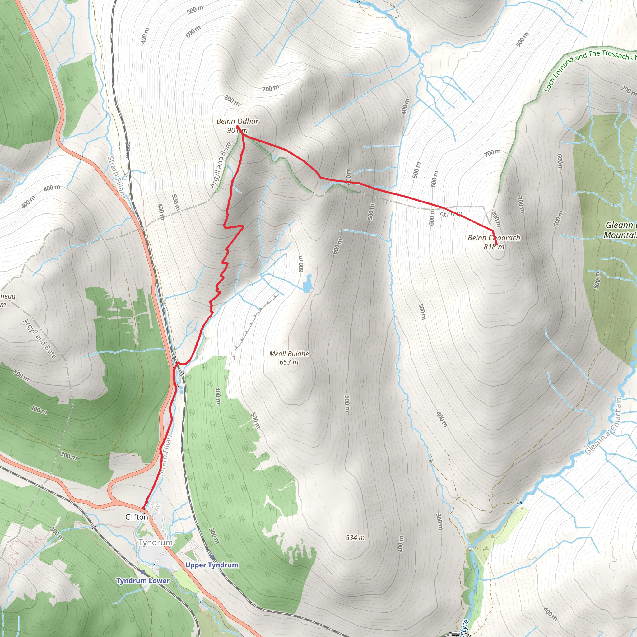 Beinn Chaorach mobile static map