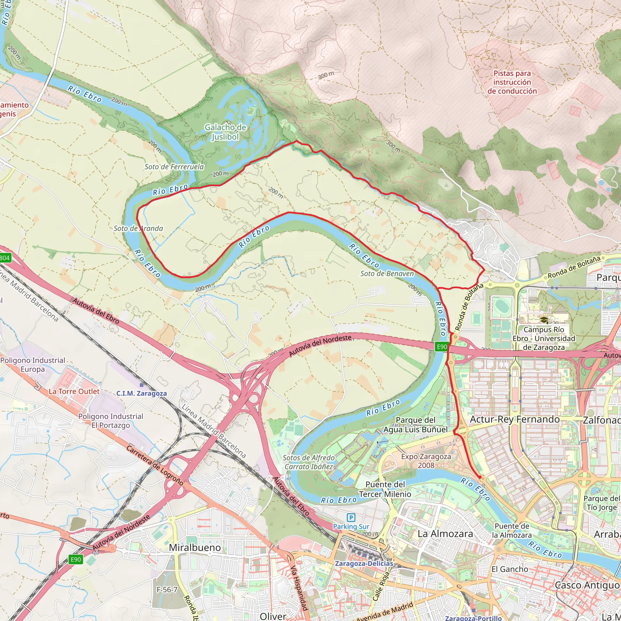 Zaragoza - Juslibol Galacho PR Z 24 mobile static map