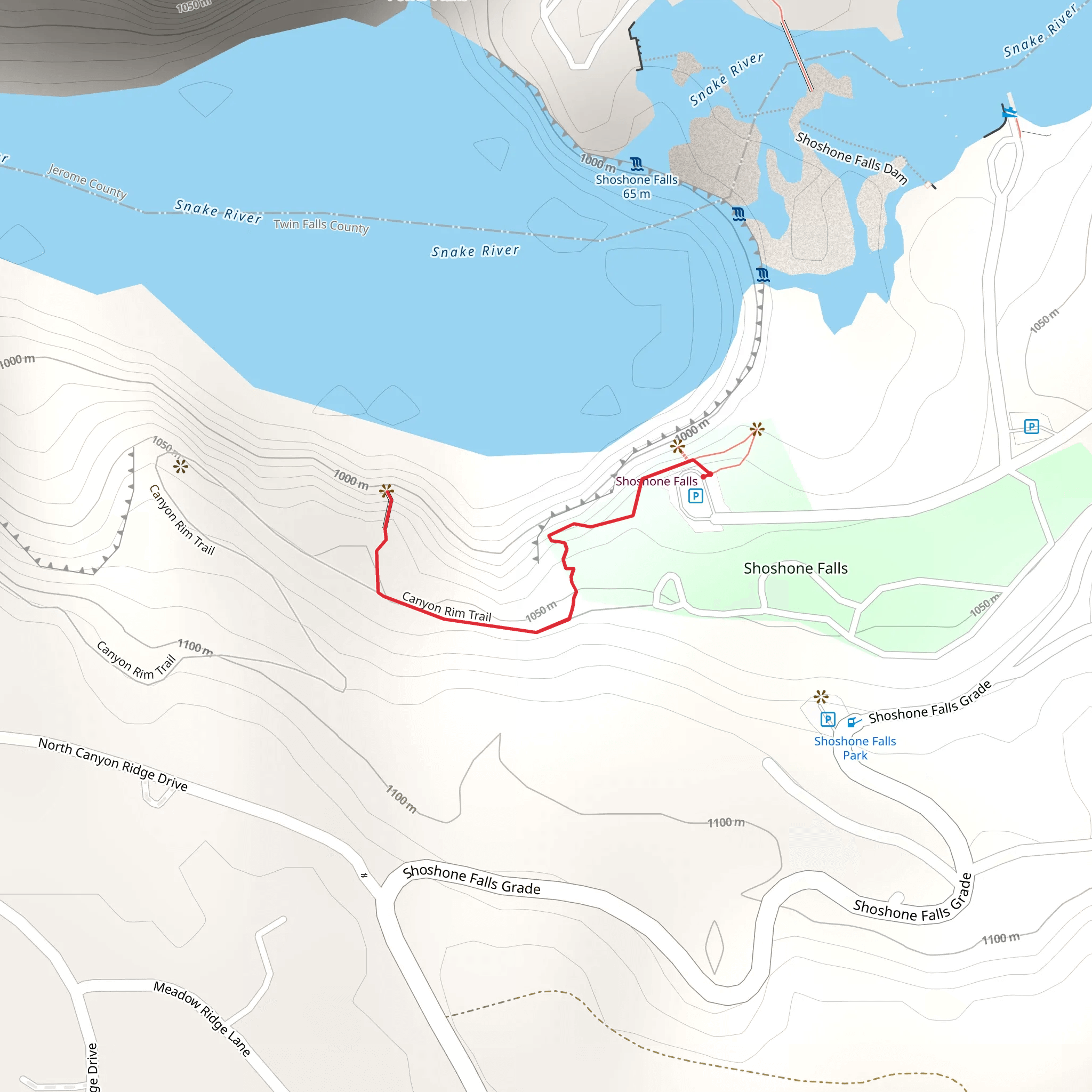 Shoshone Falls mobile static map