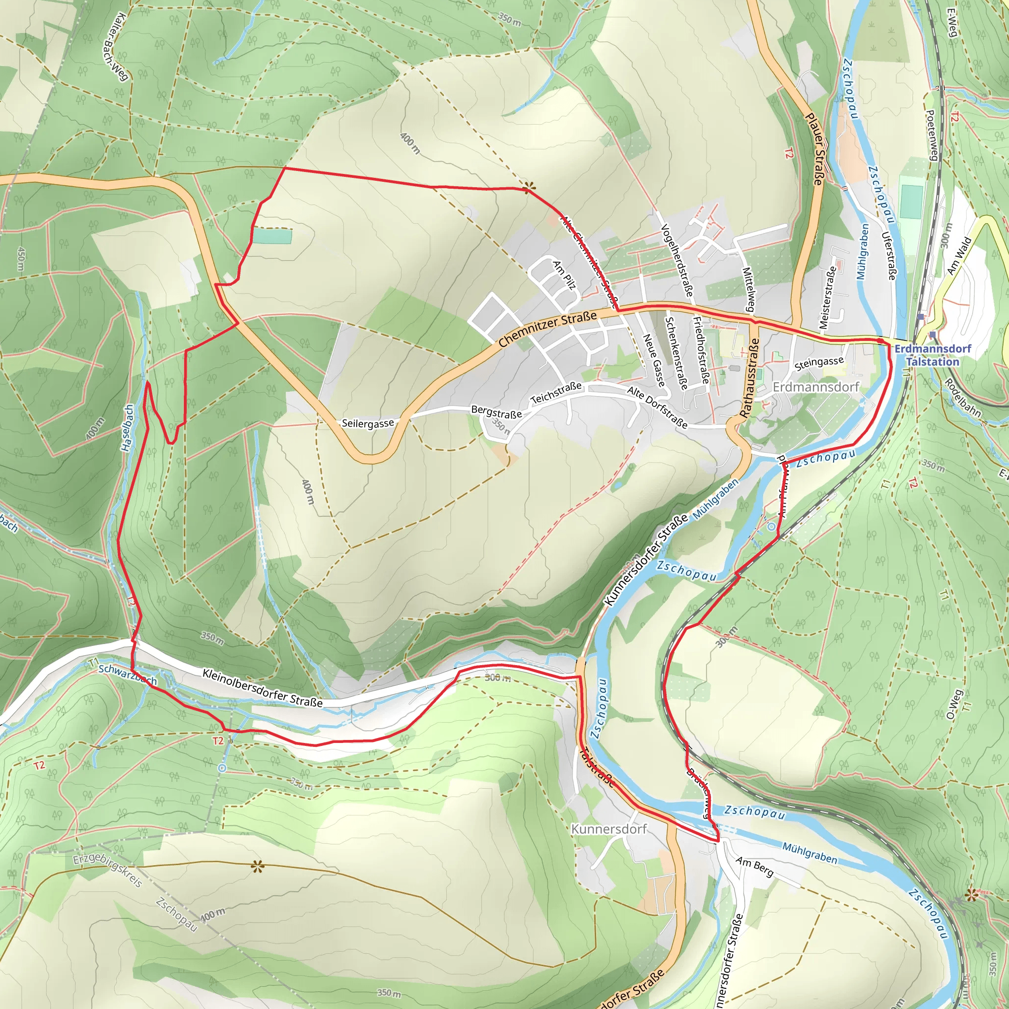 Kleiner Rundweg Erdmannsdorf mobile static map
