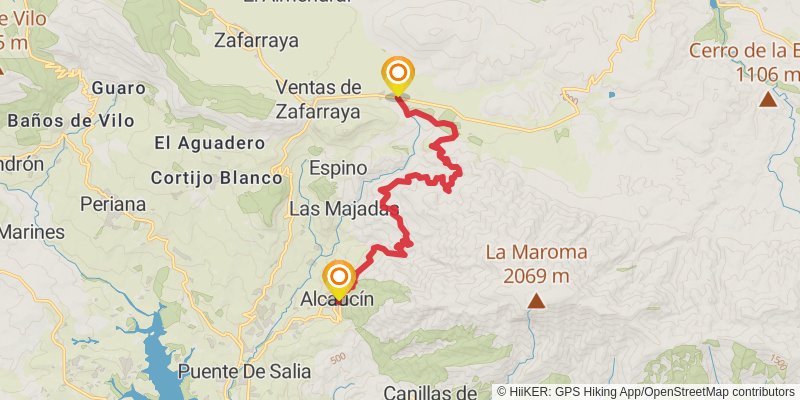 Andalucian Coast to Coast Walk stage 5 Map