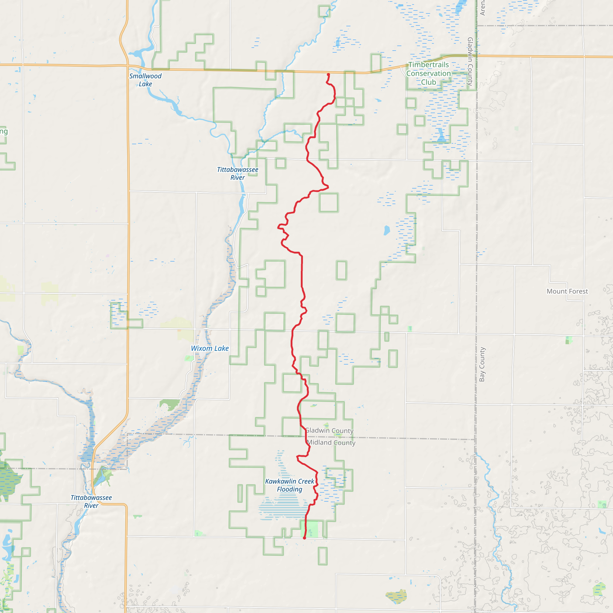 Midland to Mackinaw Trail from E Shearer Road to M 61 mobile static map