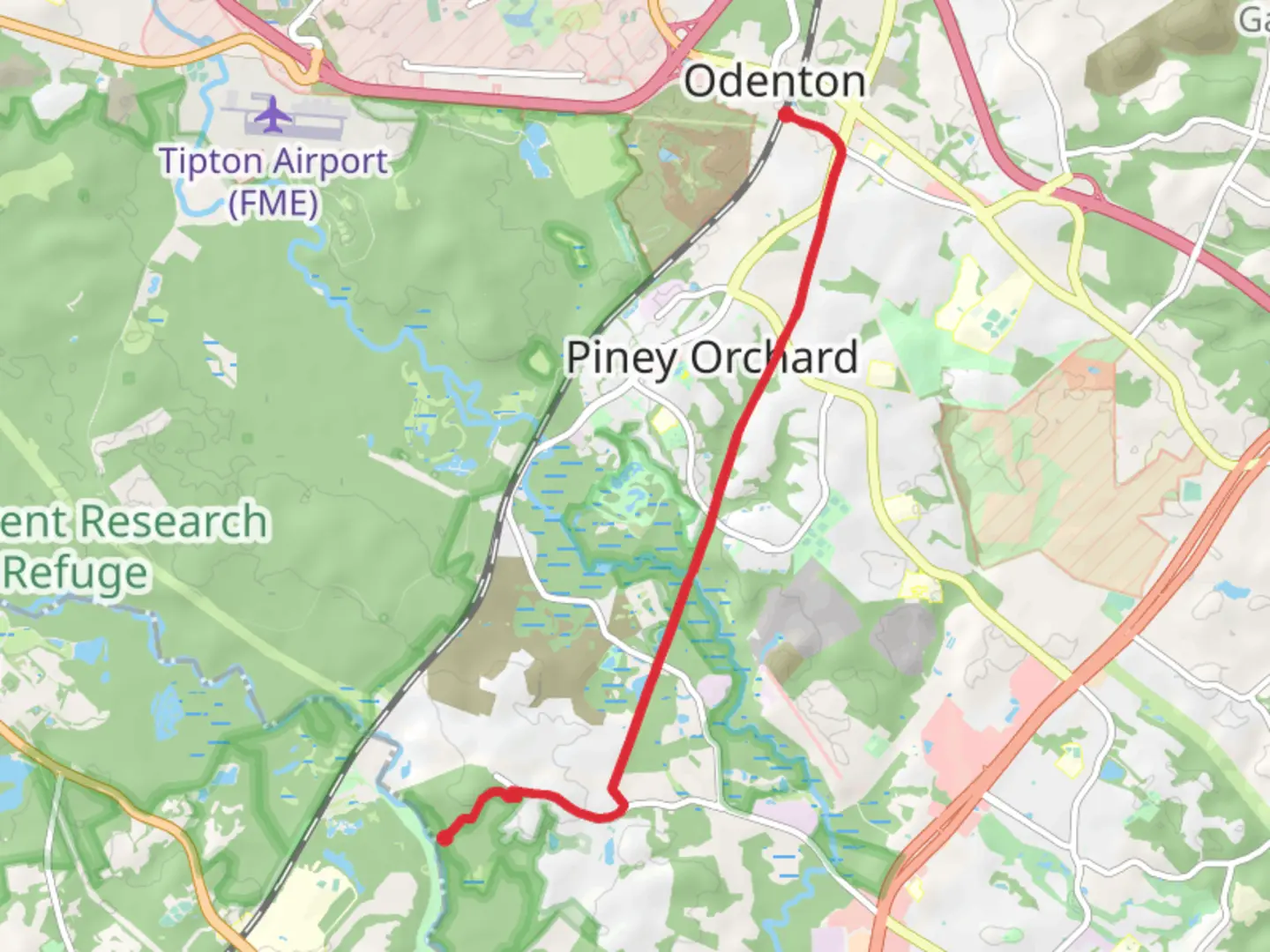 An image depicting the trail Washington, Baltimore and Annapolis Trail and its surrounding area.