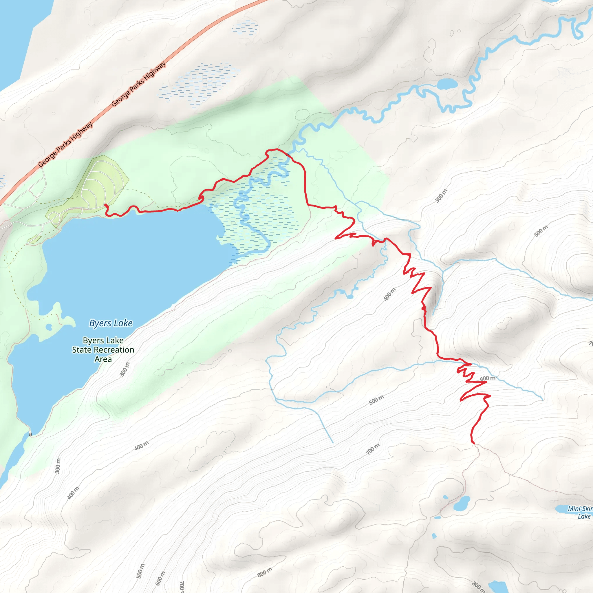 Cascade Trail via Byers Lake mobile static map