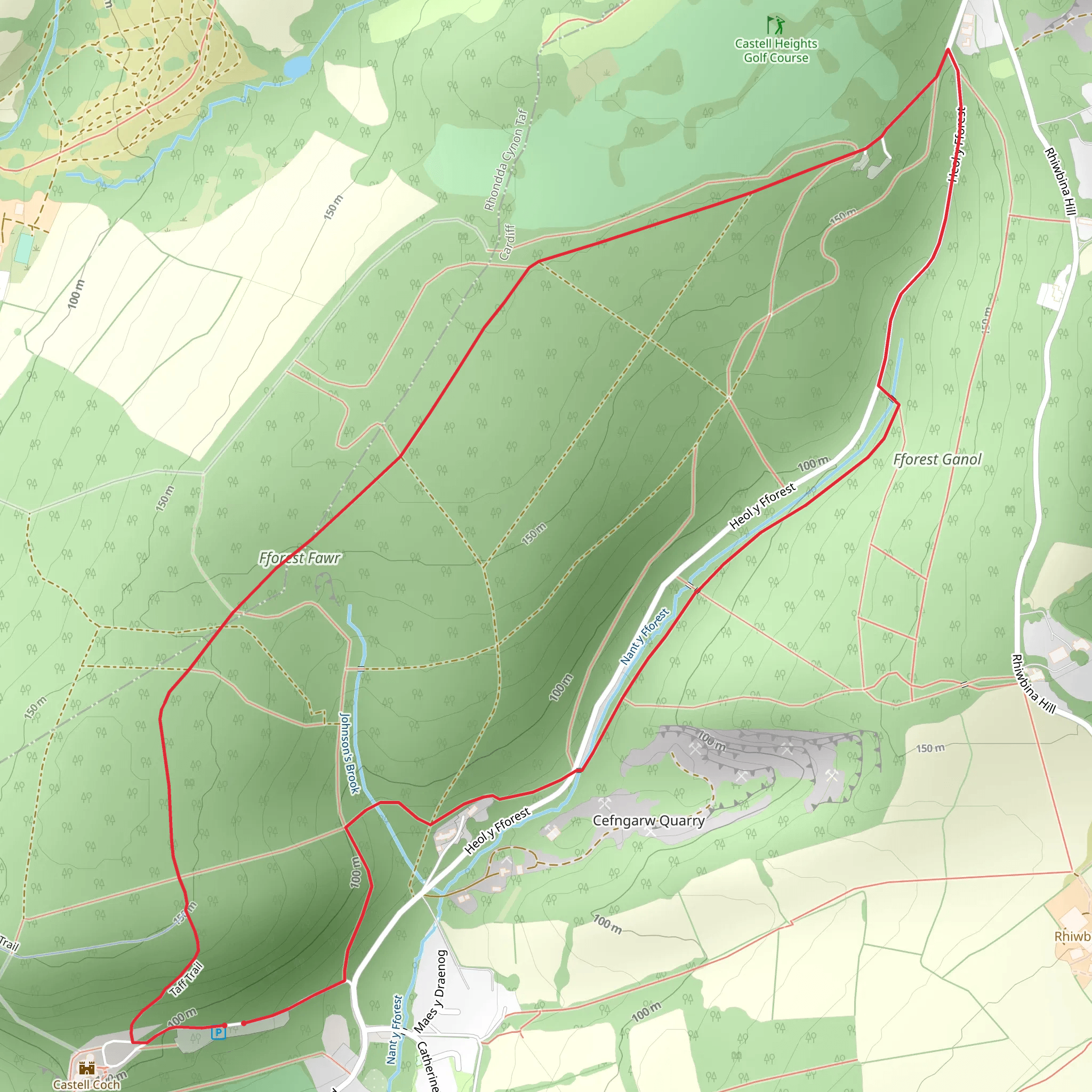 Fforest Fawr Loop mobile static map