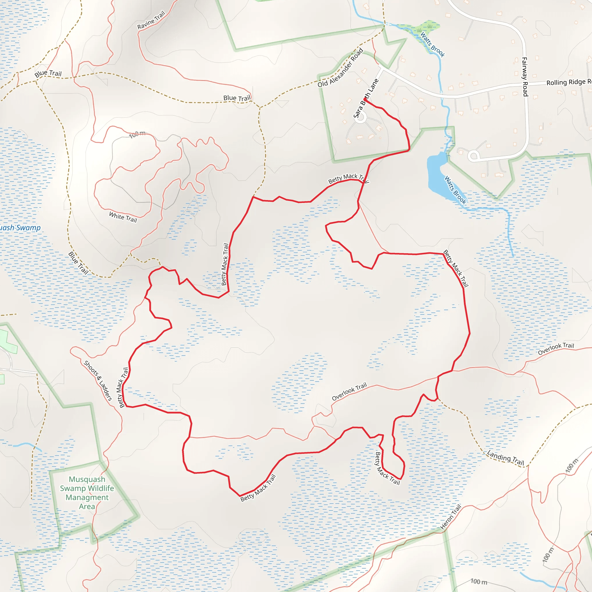 Betty Mack Loop and Overlook Loop mobile static map