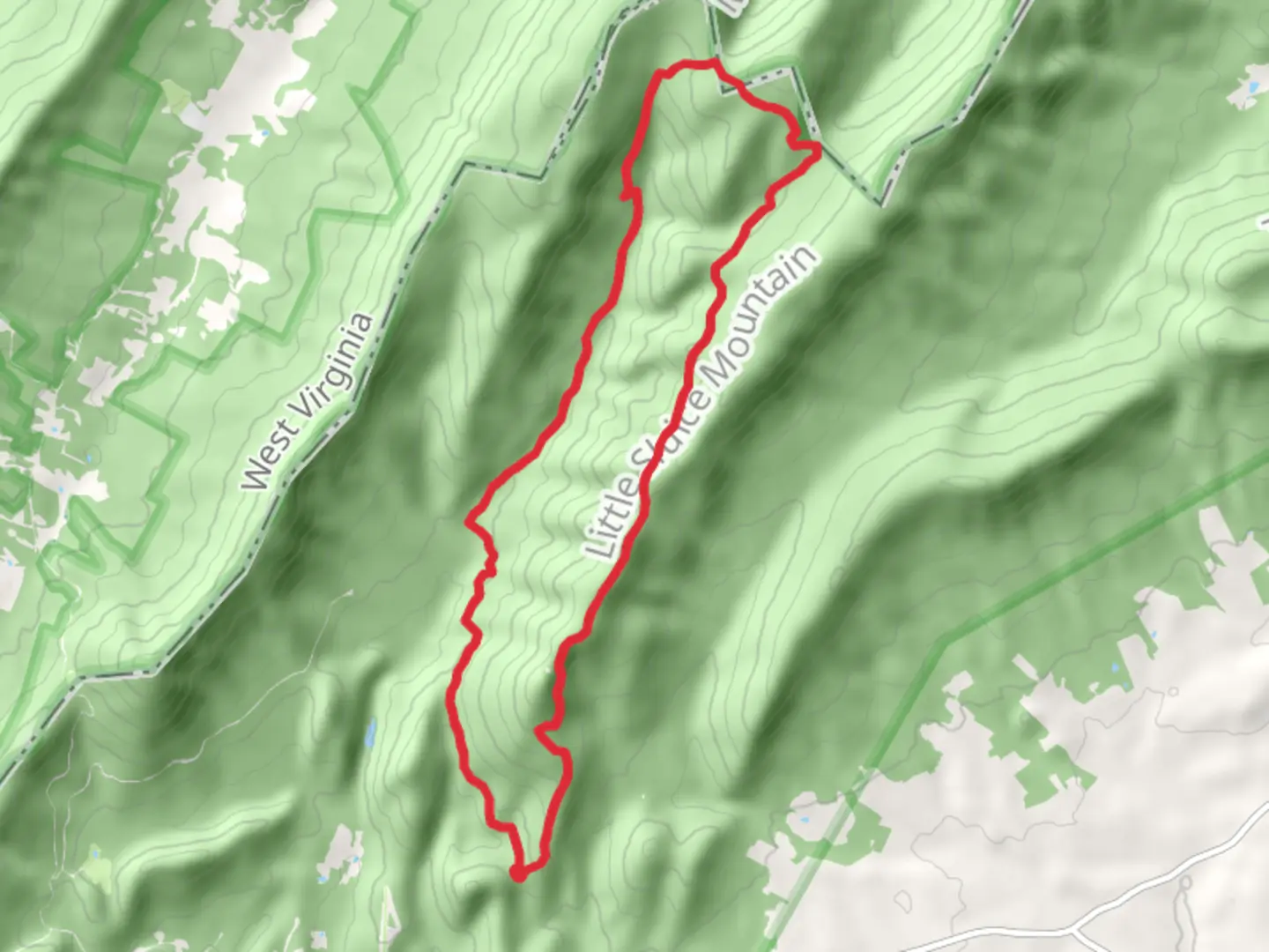 An image depicting the trail Little Sluice, Little Schloss and Little Stony Creek Loop Trail and its surrounding area.