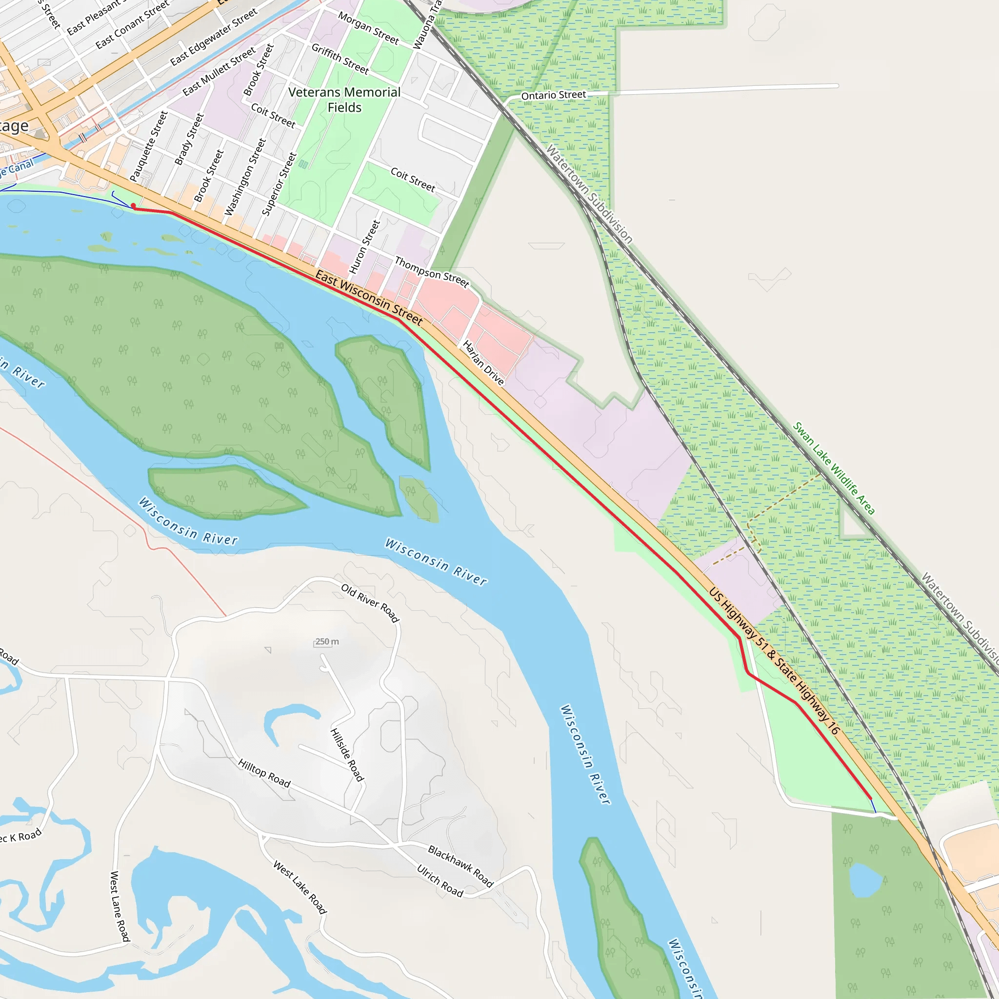 Levee Trail mobile static map