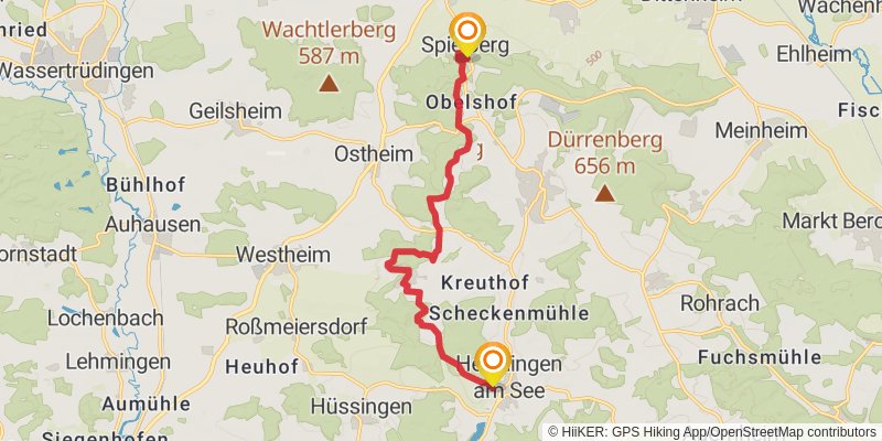 Frankenweg stage 25 Map