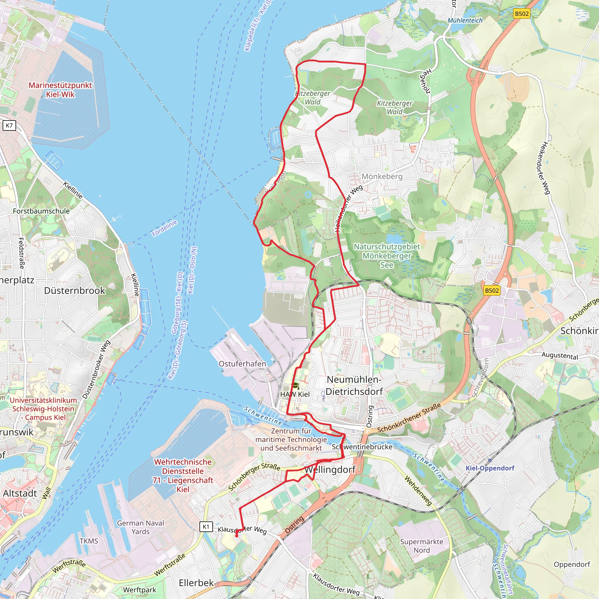 Schwentine via Foerdewanderweg mobile static map