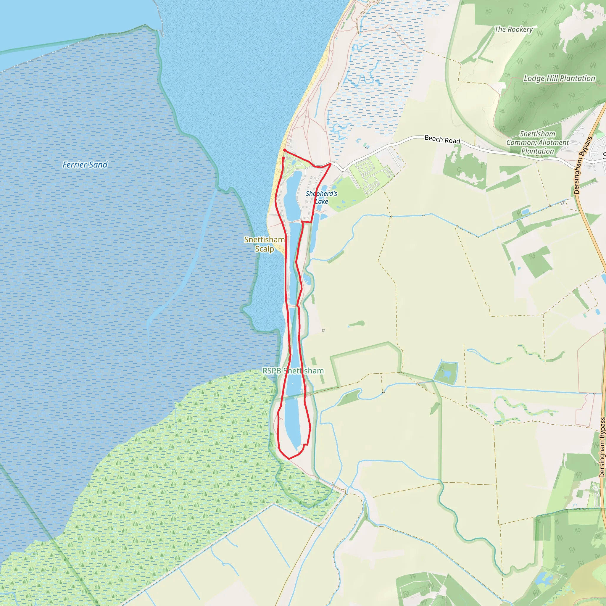 Snettisham Beach RSPB reserve from Shepherd's Port mobile static map