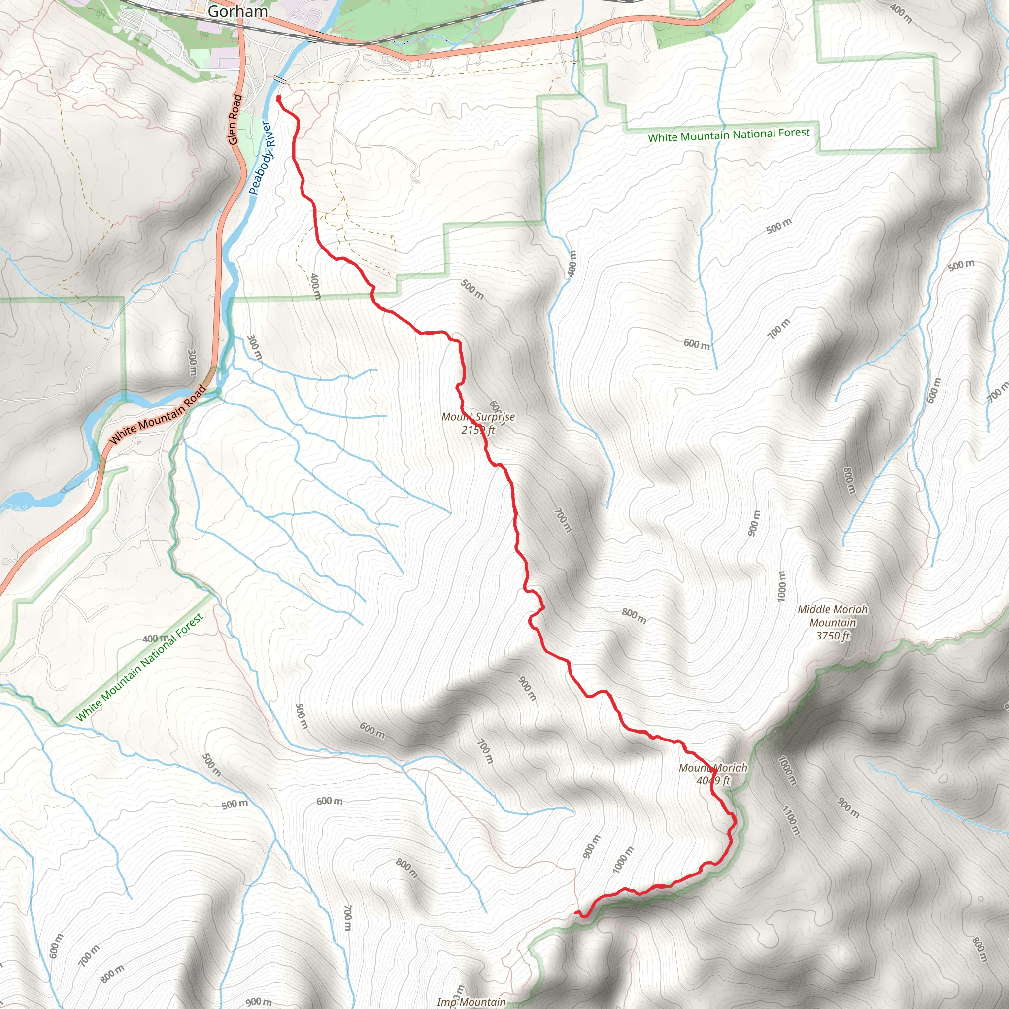 Carter-Moriah Trail via Mount Moriah mobile static map