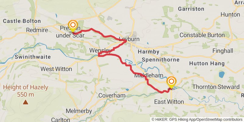 Chepstow to Berwick - upon - Tweed - Great English Walk stage 34 Map