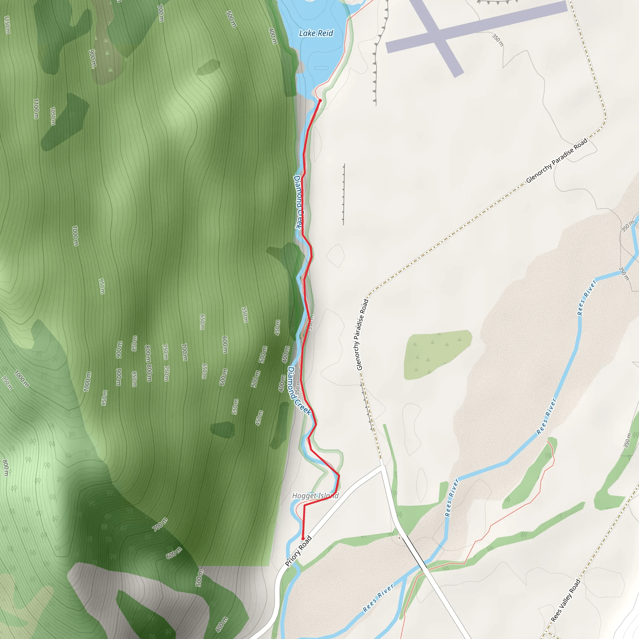 Diamond Creek Track mobile static map