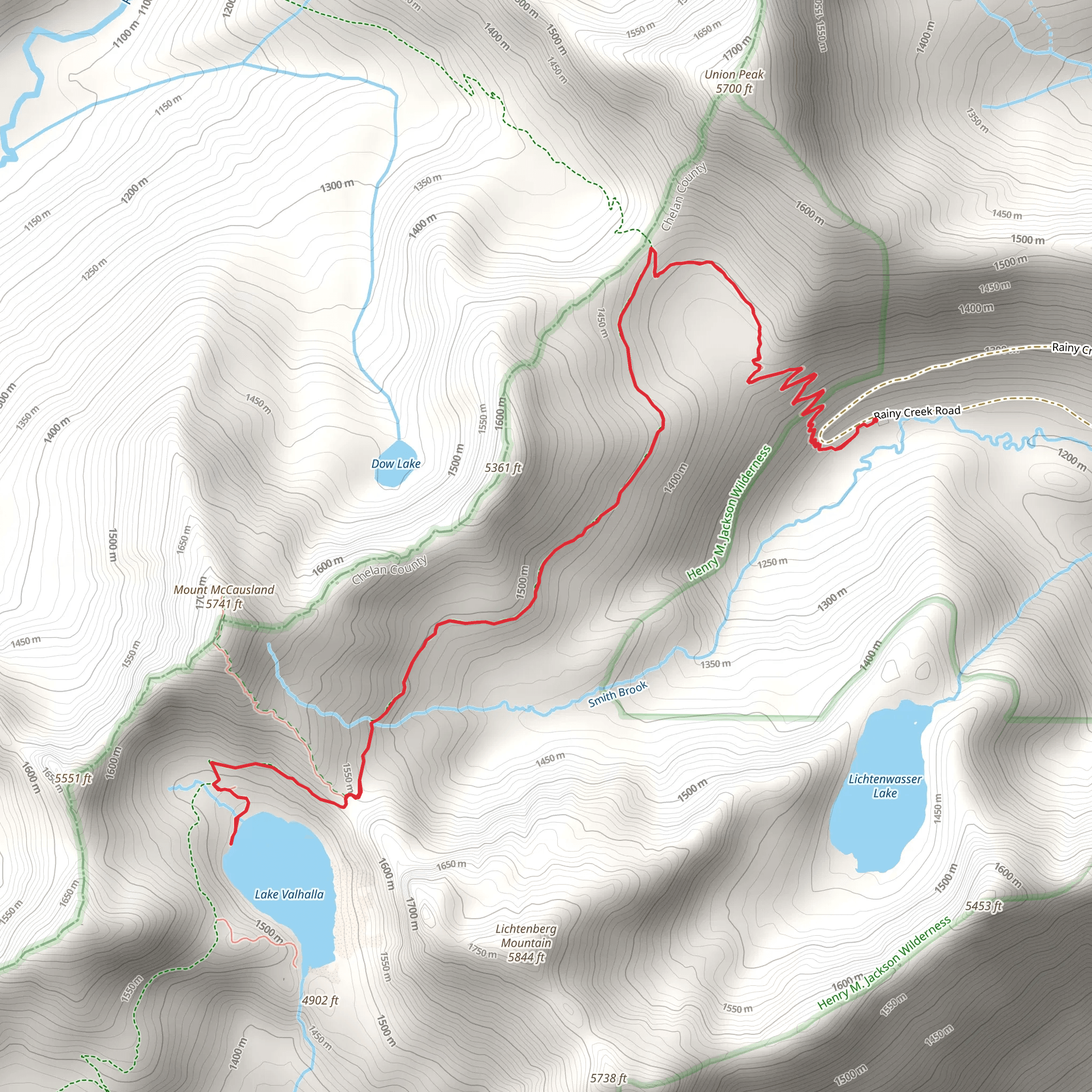 Lake Valhalla via PCT mobile static map