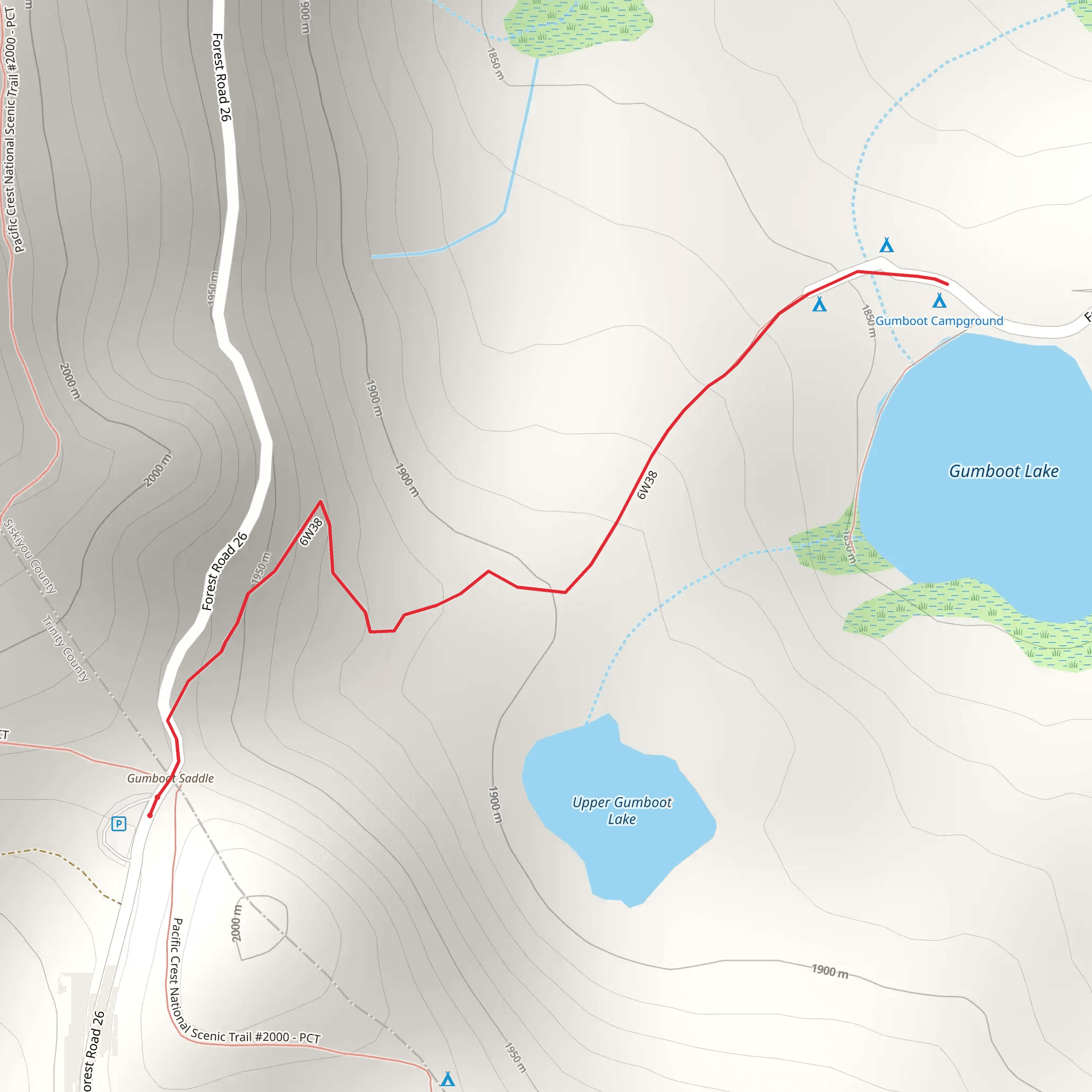 Gumboot Lake Trail mobile static map