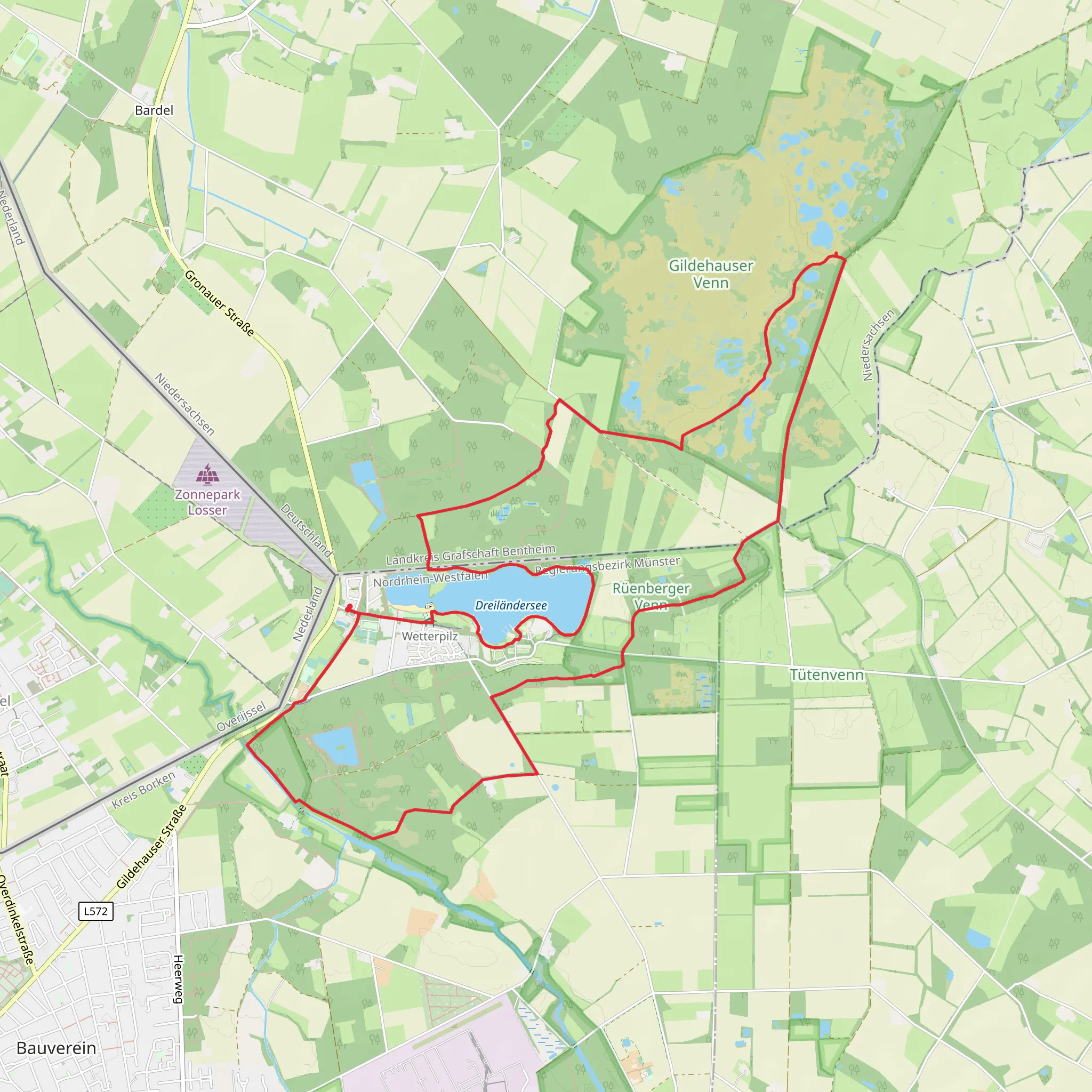 Dreiländersee via Hollandgaengerweg mobile static map
