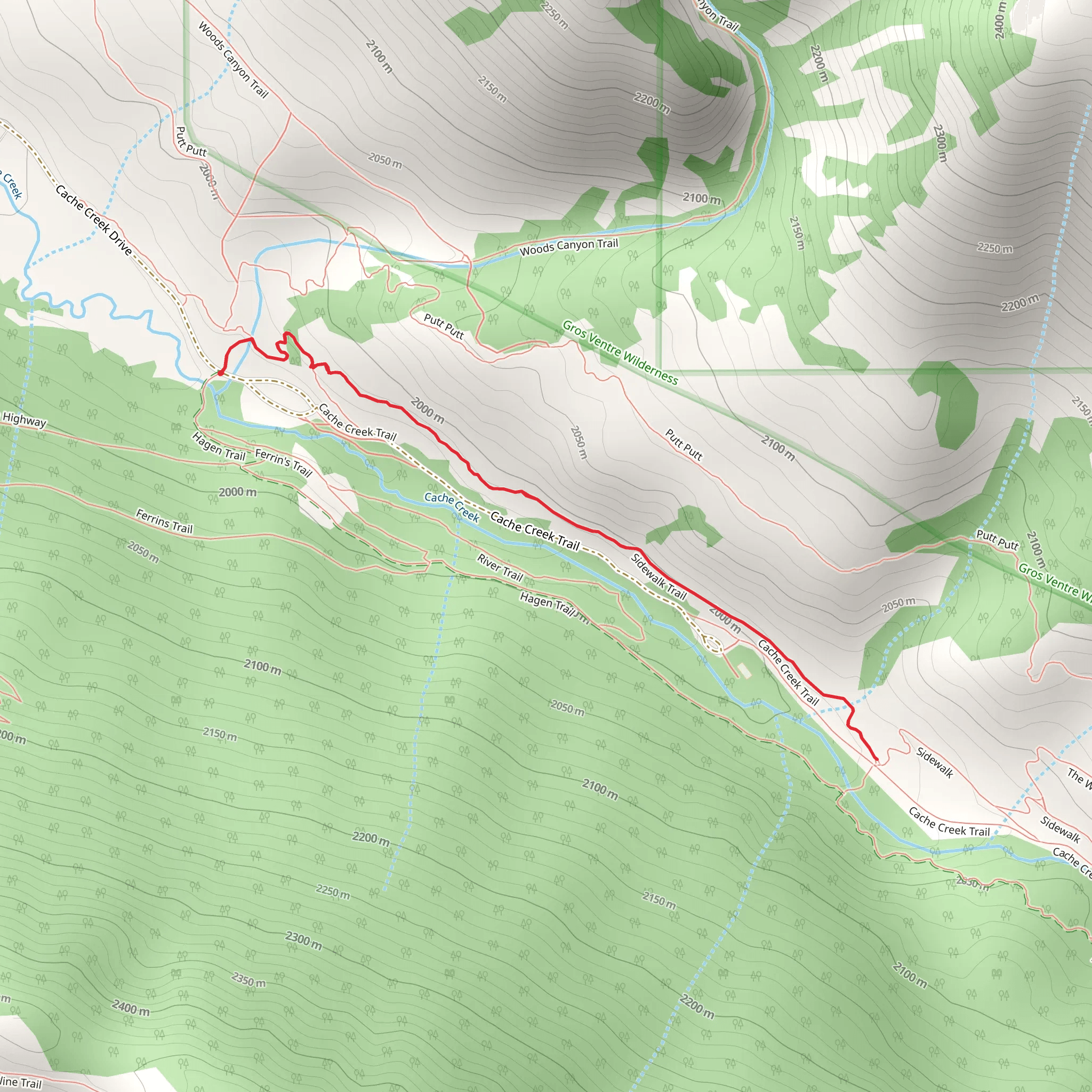 Sidewalk Trail Short mobile static map