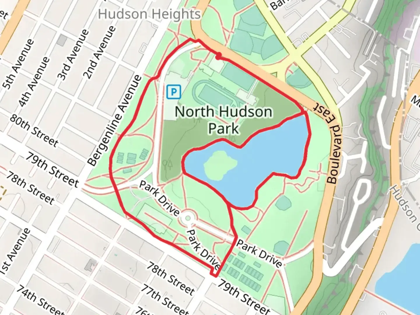 An image depicting the trail North Hudson Park Loop and its surrounding area.