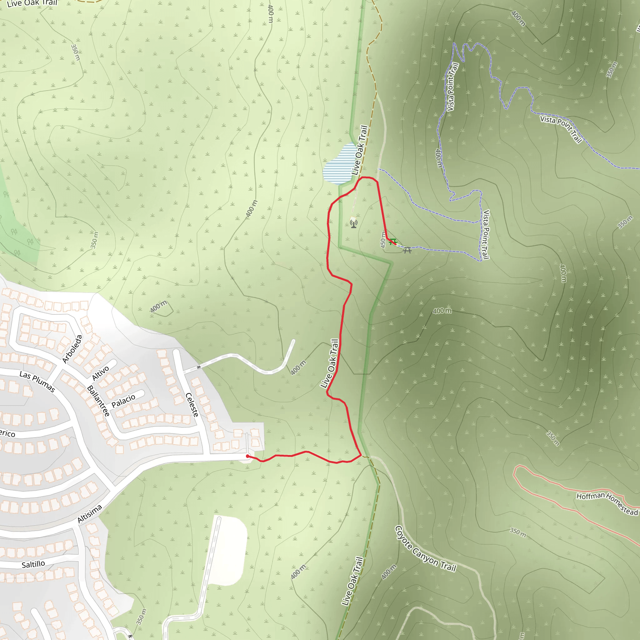 Live Oak Trail - Short mobile static map